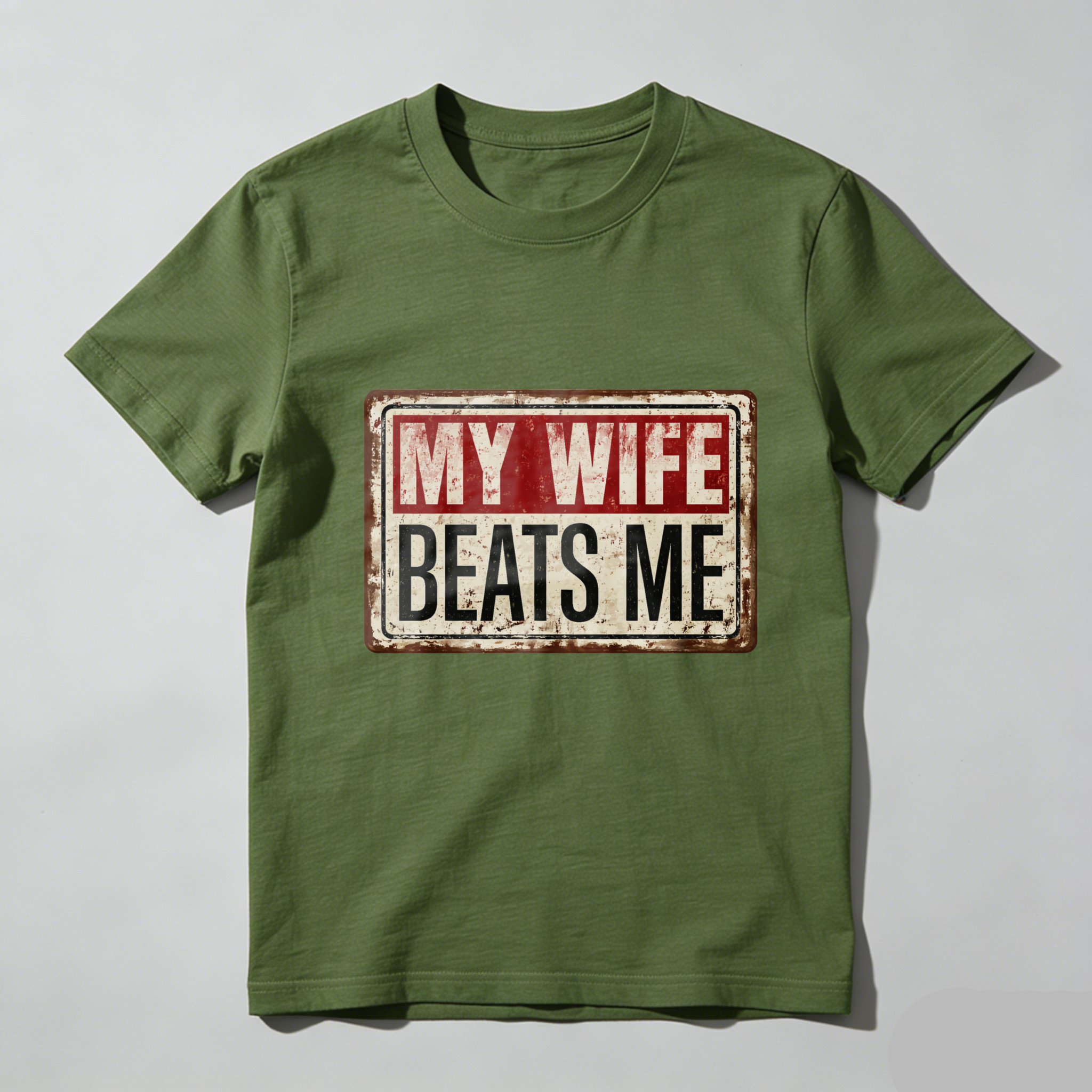 TEECURENT My Wife Beats Me Vintage Style T Shirt For Men Funny Couple Gift Black Cotton Tee-TeeCurent
