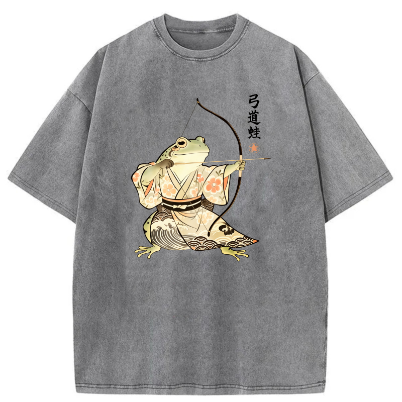 Frog Archer In Traditional Japanese Attire tshirt 100% cotton