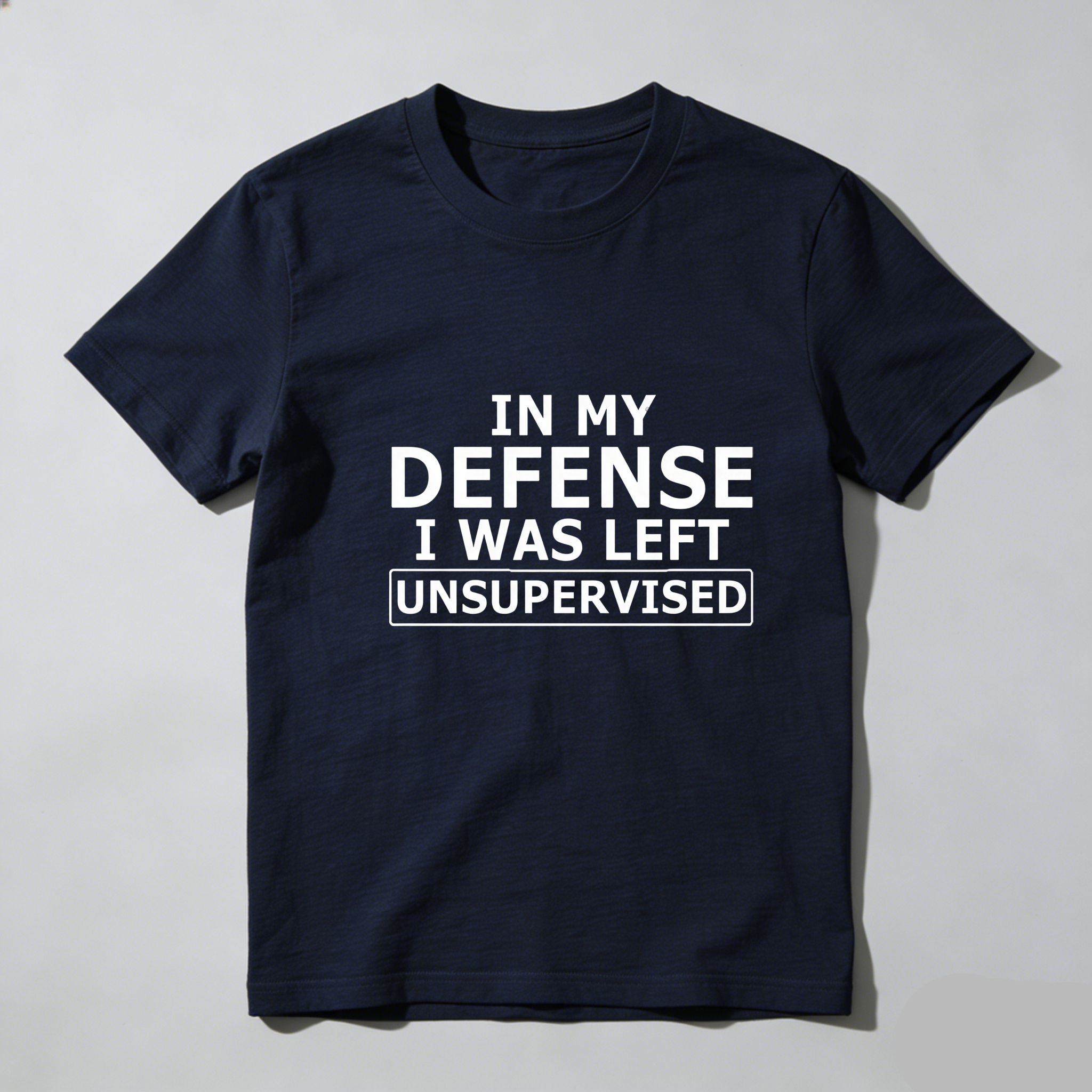 TEECURENT In My Defense I Was Left Unsupervised Pure Cotton Short Sleeve T Shirt-TeeCurent