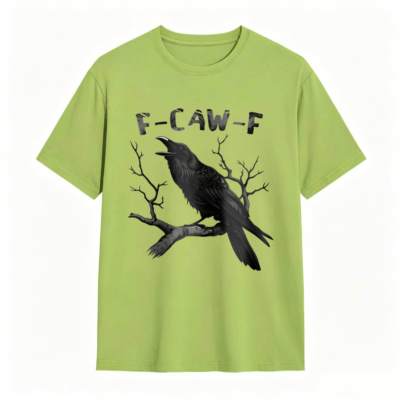 Crow On Branch With F Caw F Text Unisex Classic T-shirt