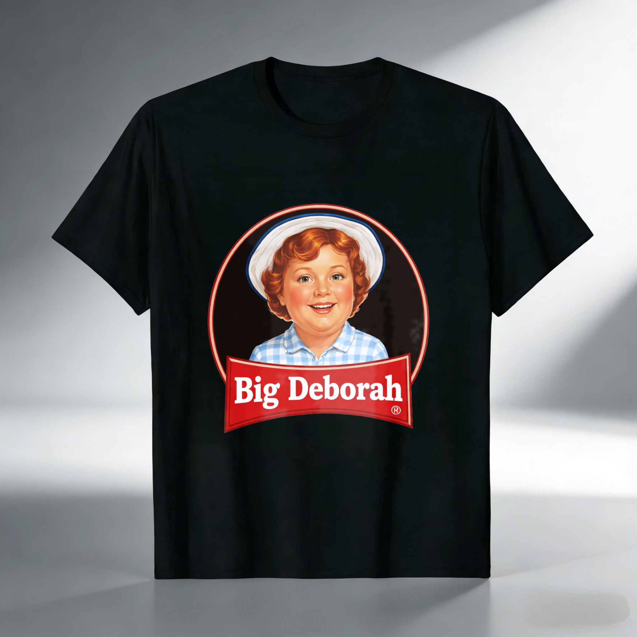TEECURENT Big Deborah T Shirt With Vintage Girl Design Black Cotton Unisex Top For Men Women And Kids