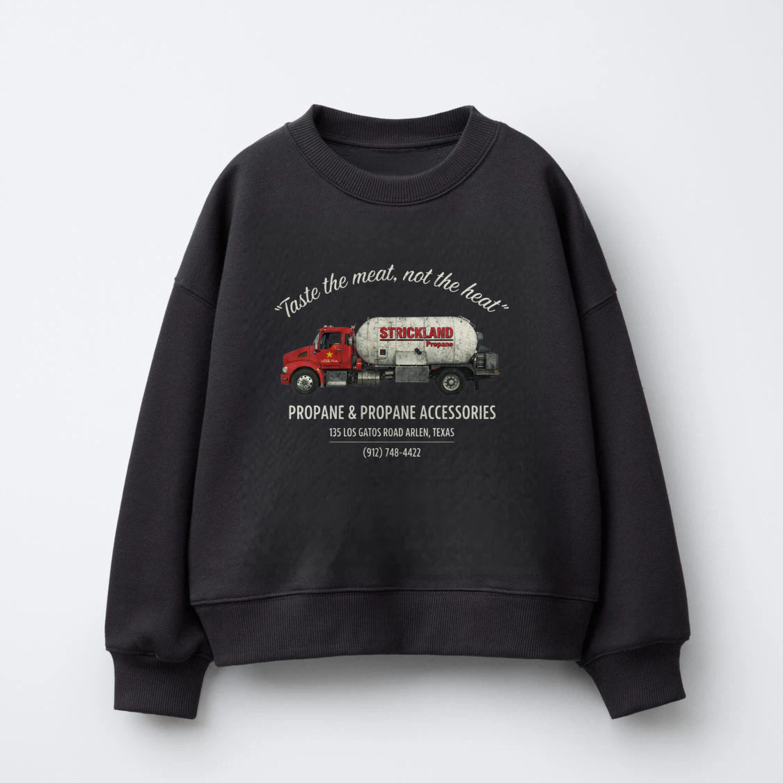 TEECURENT Stockland Propane And Accessories Sweatshirt With Truck Graphic And Texas Address For Grilling Enthusiasts