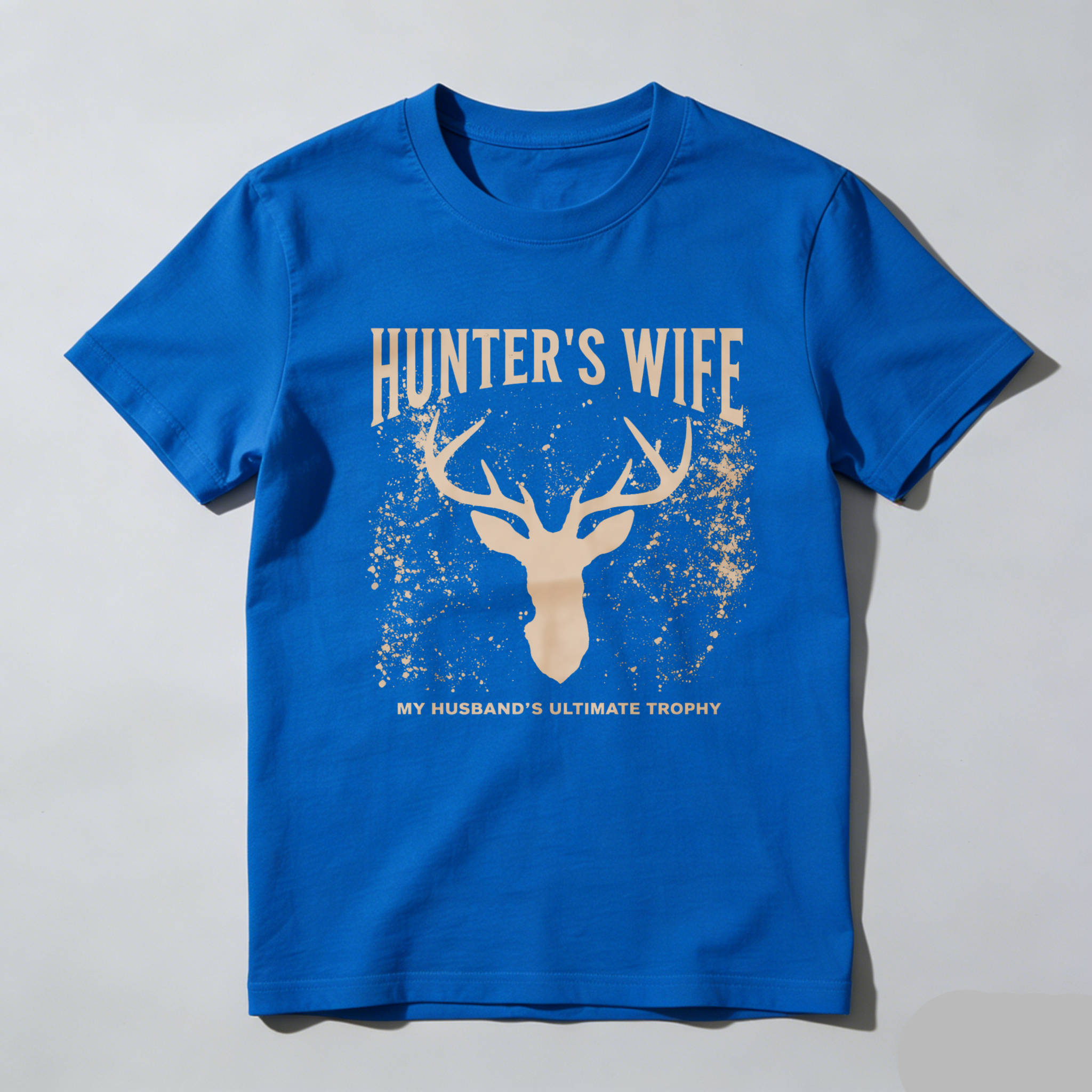 TEECURENT Hunters Wife My Husbands Ultimate Trophy Deer Head Graphic T-Shirt For Women Hunting Theme Casual Shirt-TeeCurent