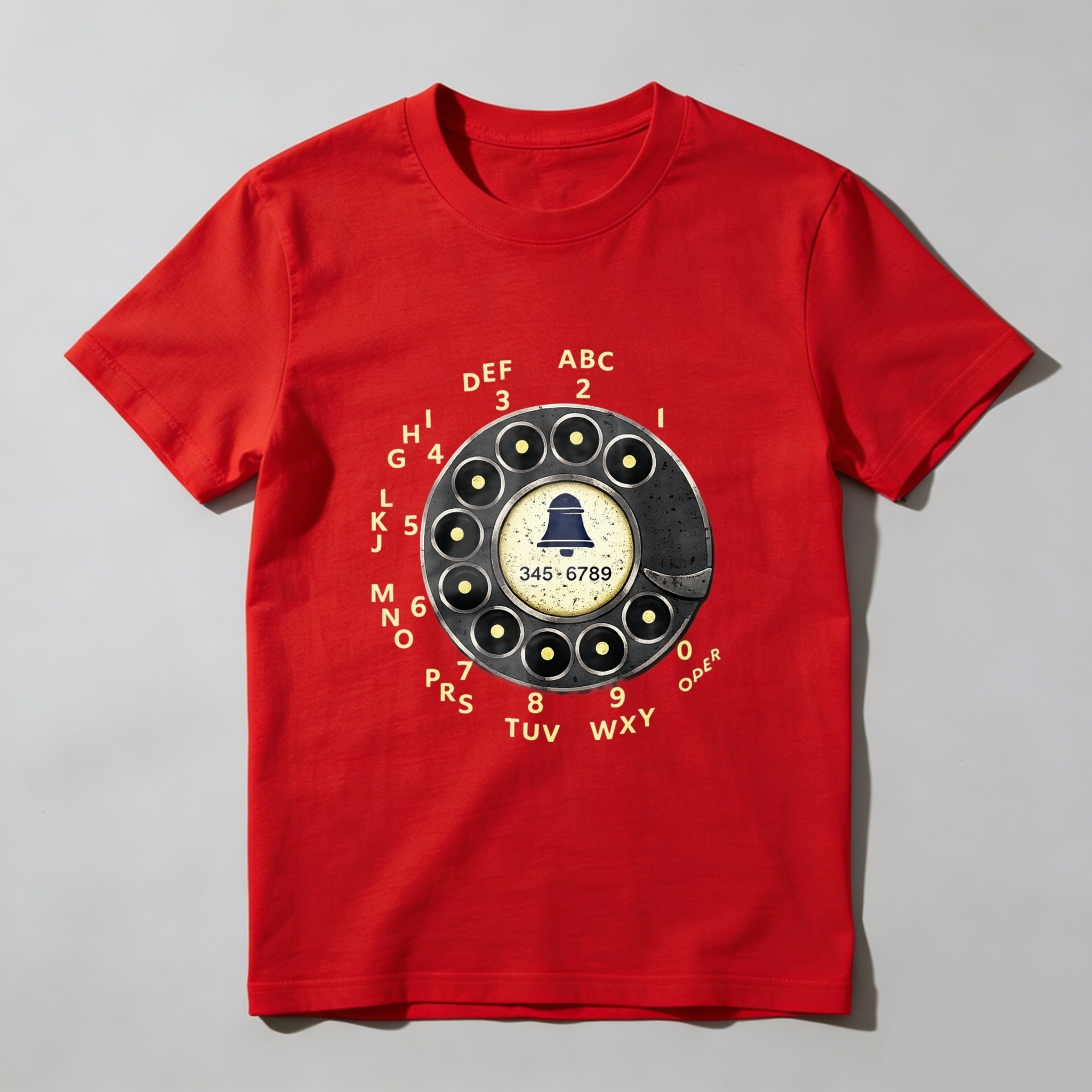 Vintage Rotary Phone Dial T-Shirt Made In Usa Classic Telephone Design Black Cotton Shirt For Men And Women Retro Communication Style Gift Idea