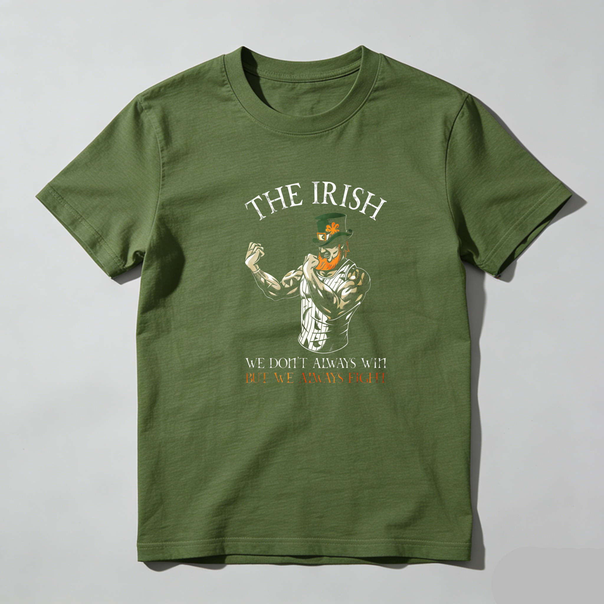 TEECURENT Irish Warrior Fighting Spirit Pure Cotton Short Sleeve T-Shirt-TeeCurent