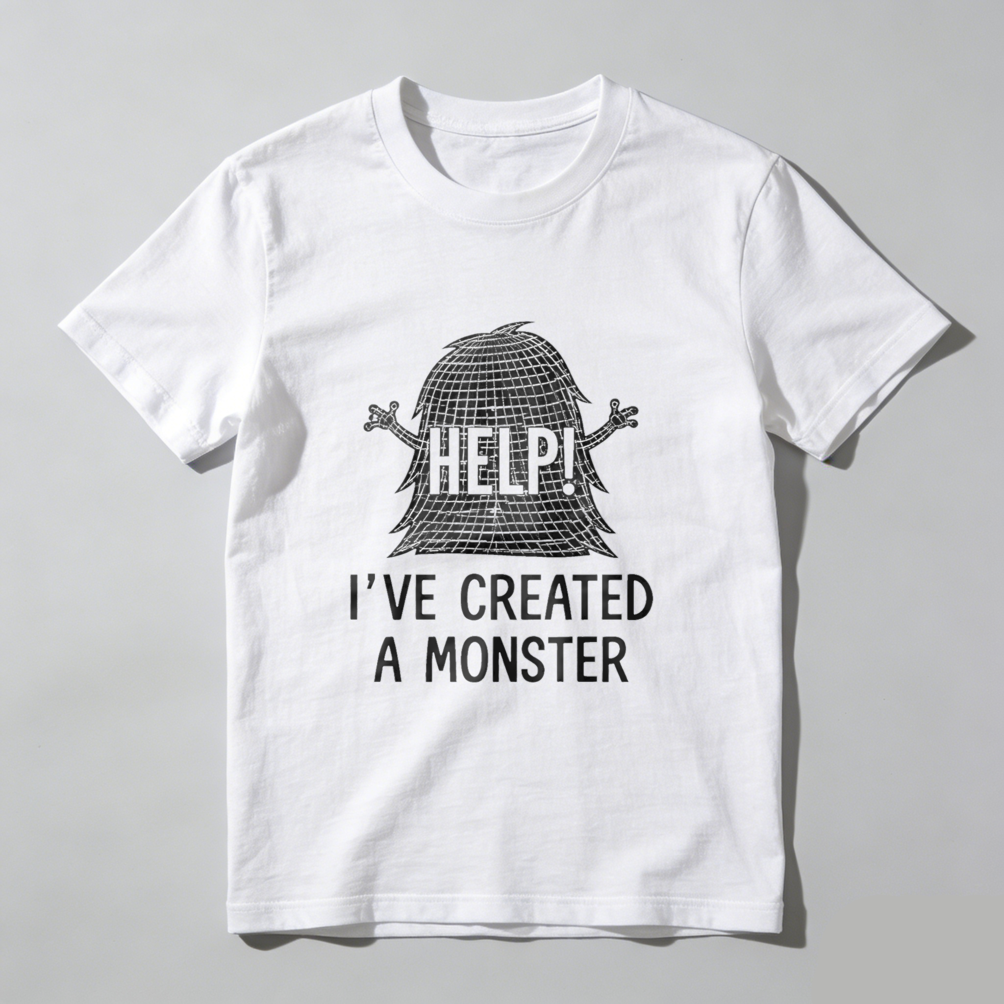 TEECURENT Help Ive Created A Monster Halloween Shirt Funny T-Shirt For Men Women Spooky Costume Party Gift WOMEN