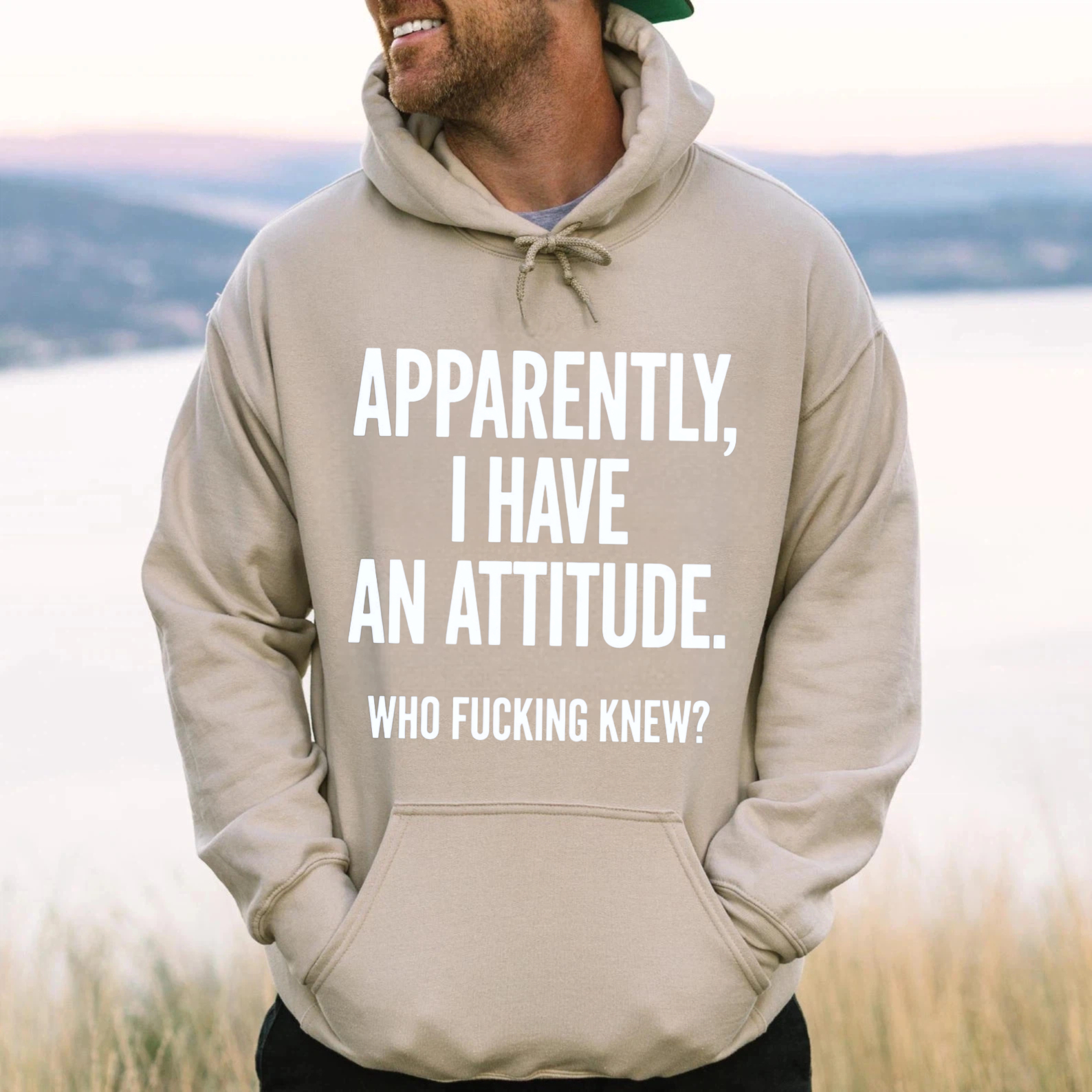 TEECURENT Gildan Apparently I Have An Attitude Who Fucking Knew Hoodie Sweatshirt Black Casual Wear For Men Women Funny Sarcasm Statement Pullover Top