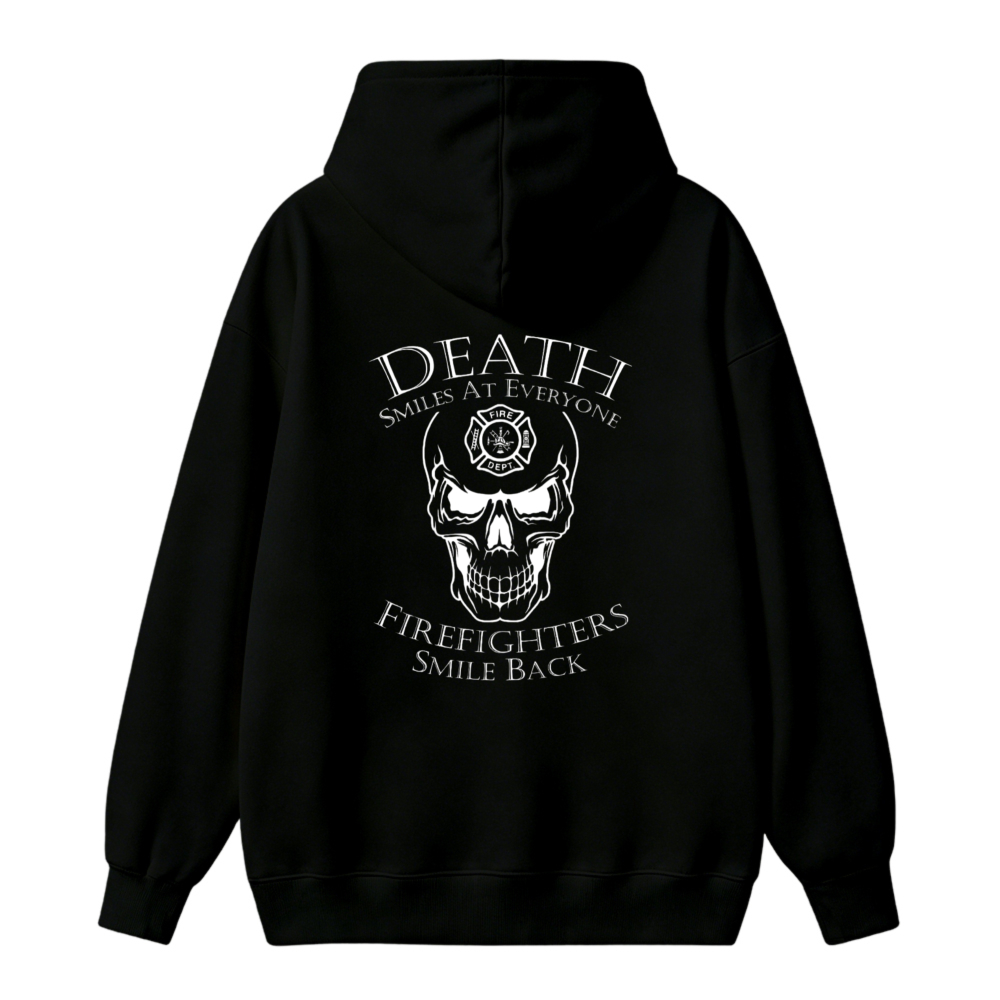 Death Smiles At Everyone Firefighters Smile Back Skull Unisex Classic Hoodie