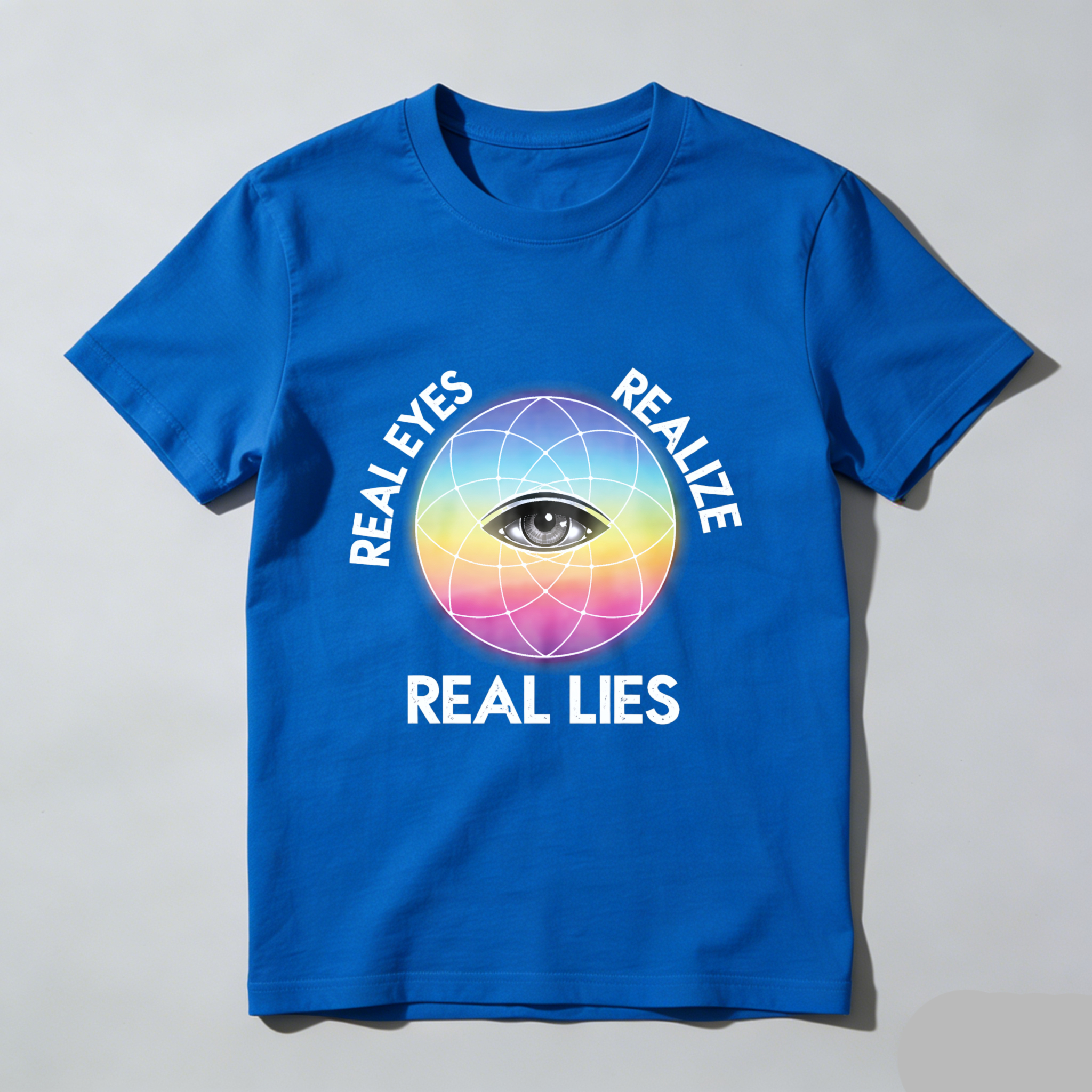 TEECURENT  Real Eyes Realize Real Lies Eye Globe Pattern TEECURENT