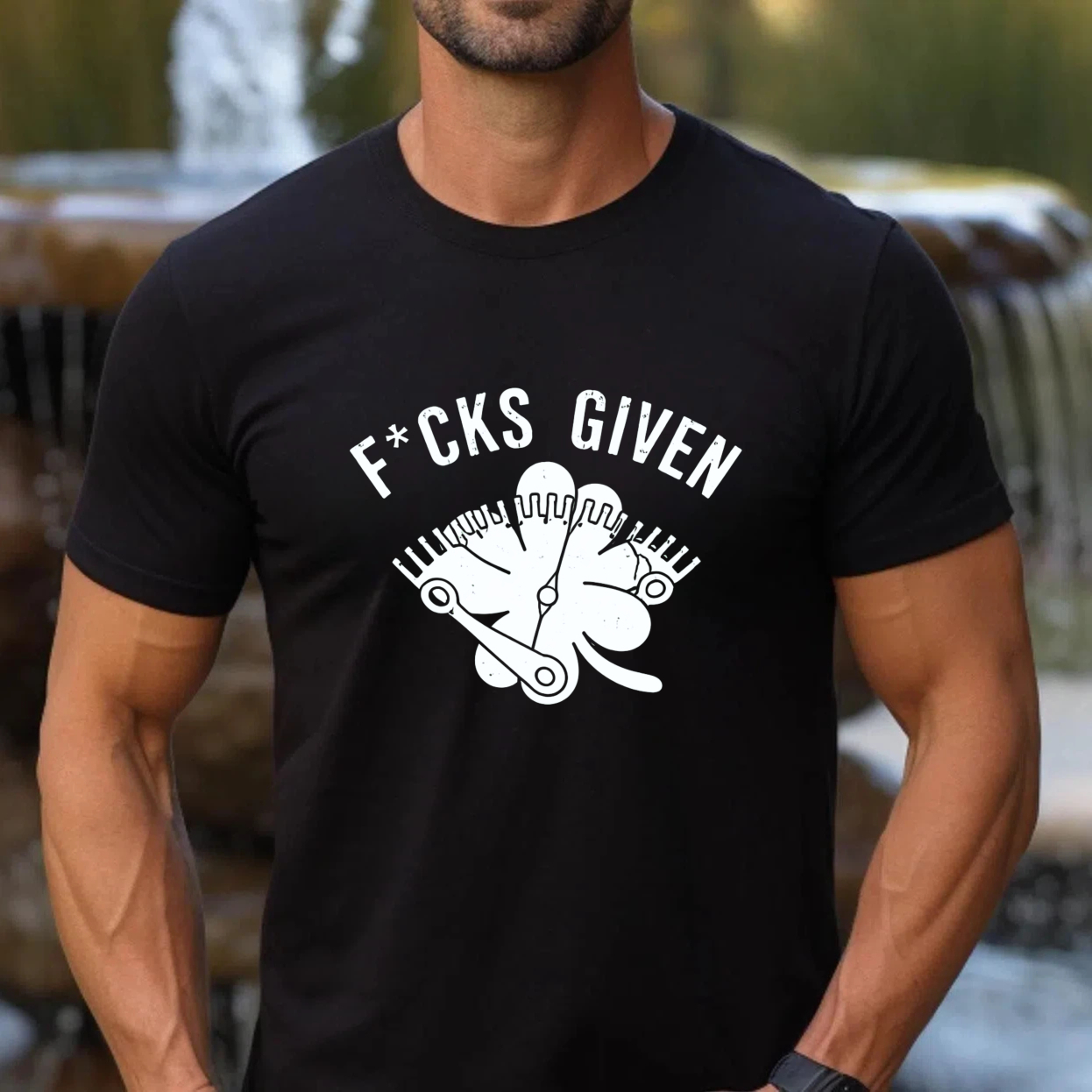 TEECURENT F Cks Given Clock Shirt With Clover Design Black T-Shirt For Men And Women Casual Wear Statement Tee