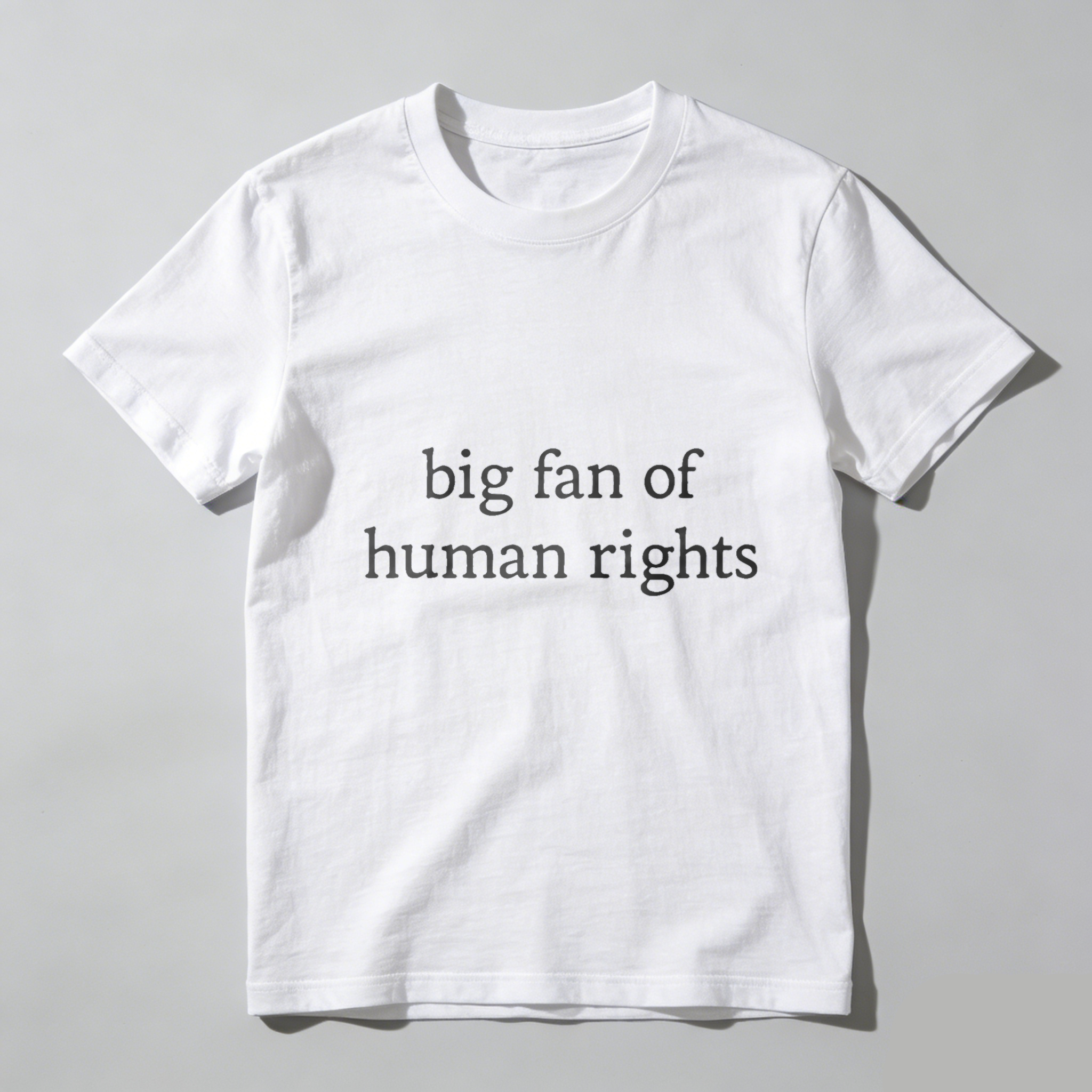 TEECURENTBig Fan Of Human Rights T Shirt For Men And Women Casual Crewneck Graphic Tee With Social Justice Message-TeeCurent
