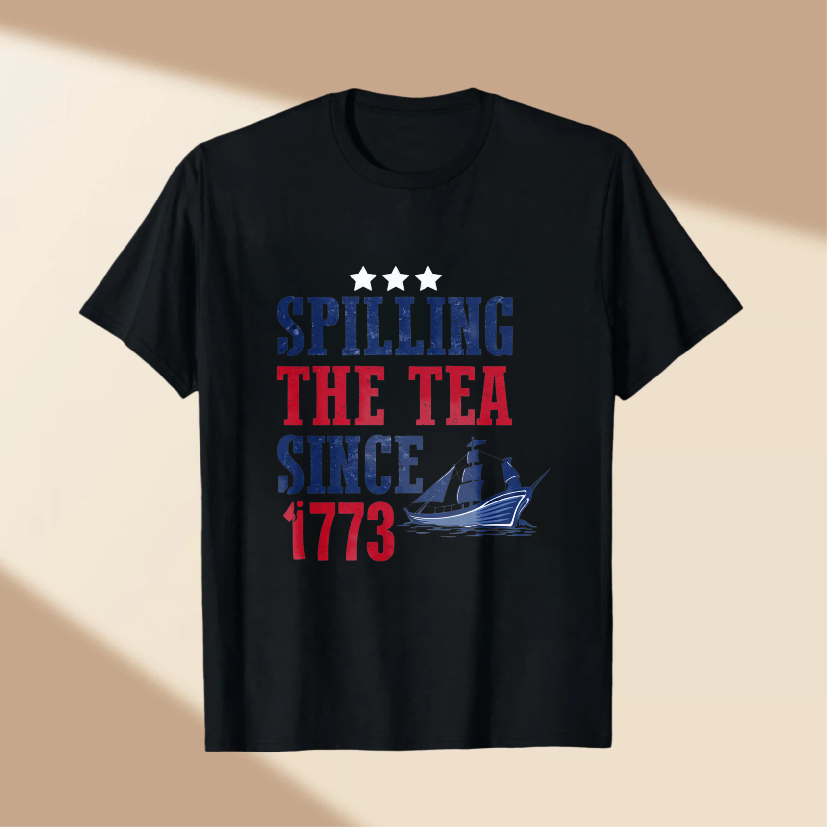 TEECURENT Spilling The Tea Since 1773 American Revolution T Shirt Patriotic Independence Day Costume Men Women Funny Gift WOMEN