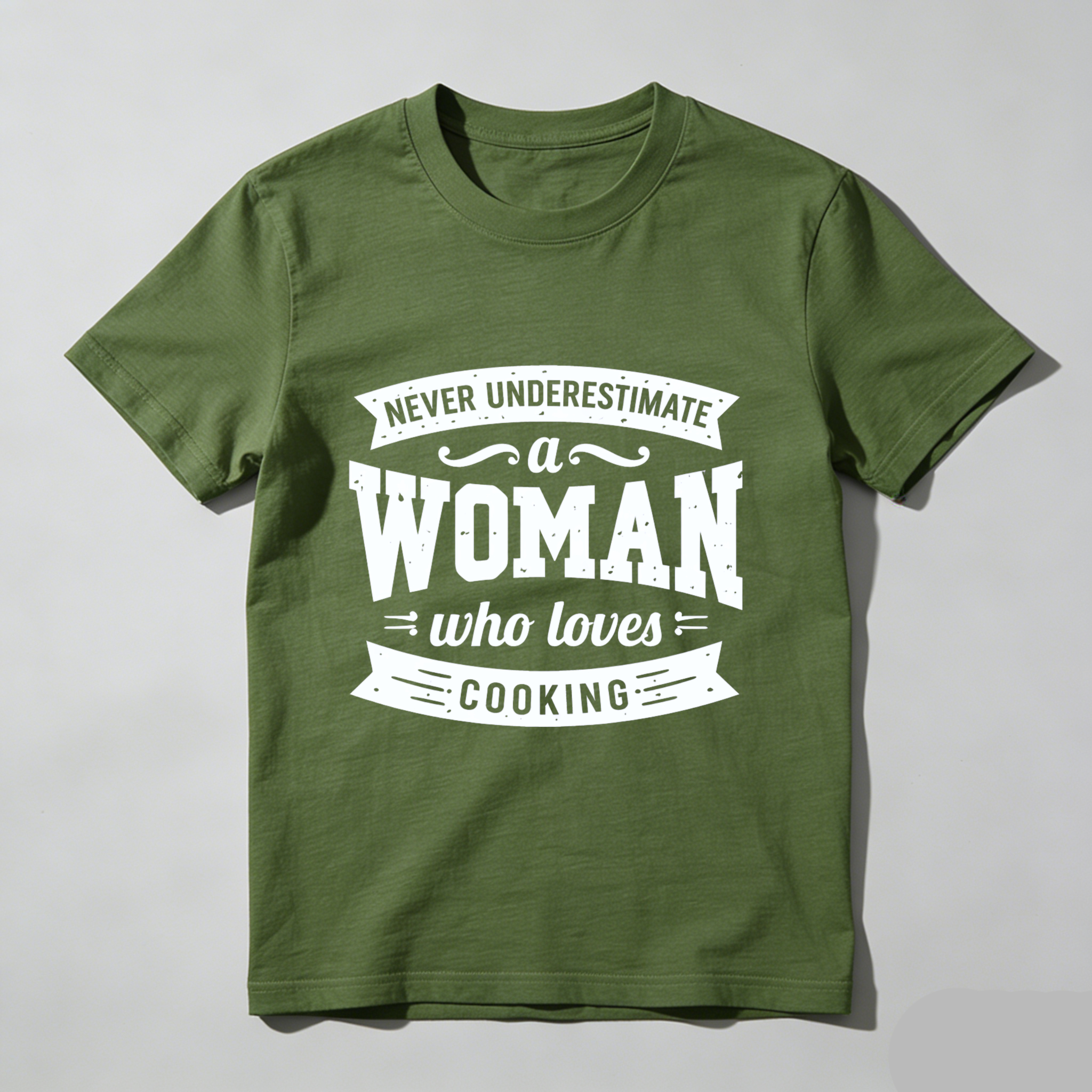TEECURENT Never Underestimate A Woman Who Loves Cooking T Shirt For Women Chef Gift Cooking Lover Apparel Black Tee WOMEN