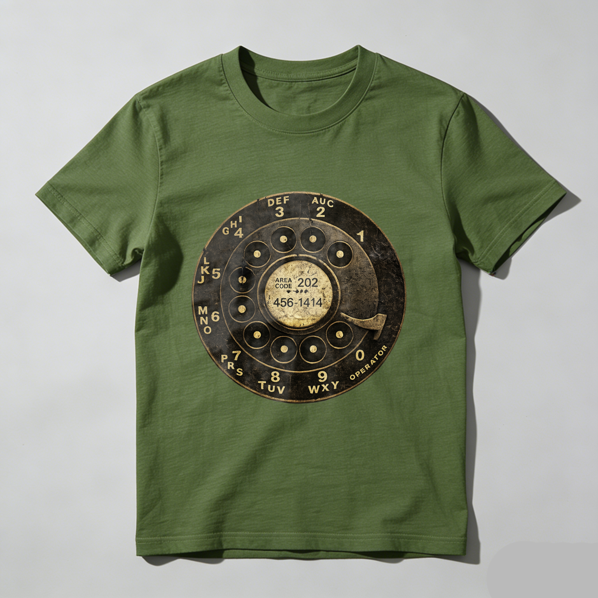Vintage Rotary Phone Dial Design T-Shirt Made In Usa Classic Retro Telephone Graphic Black Cotton Shirt Unisex Casual Wear