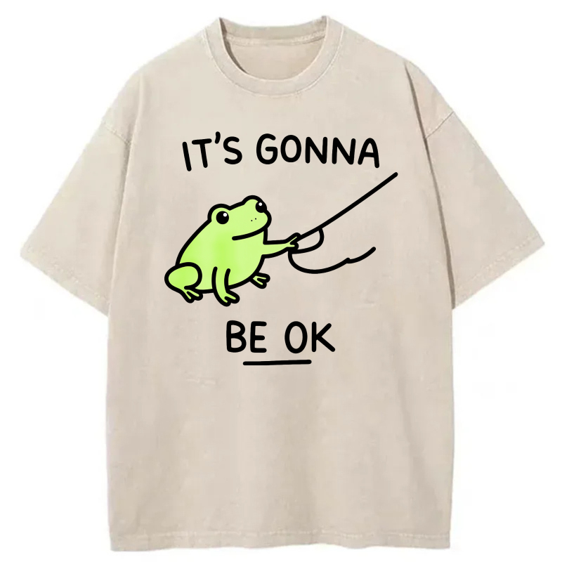 It's Gonna Be Ok Frog Fishing tshirt 100% cotton