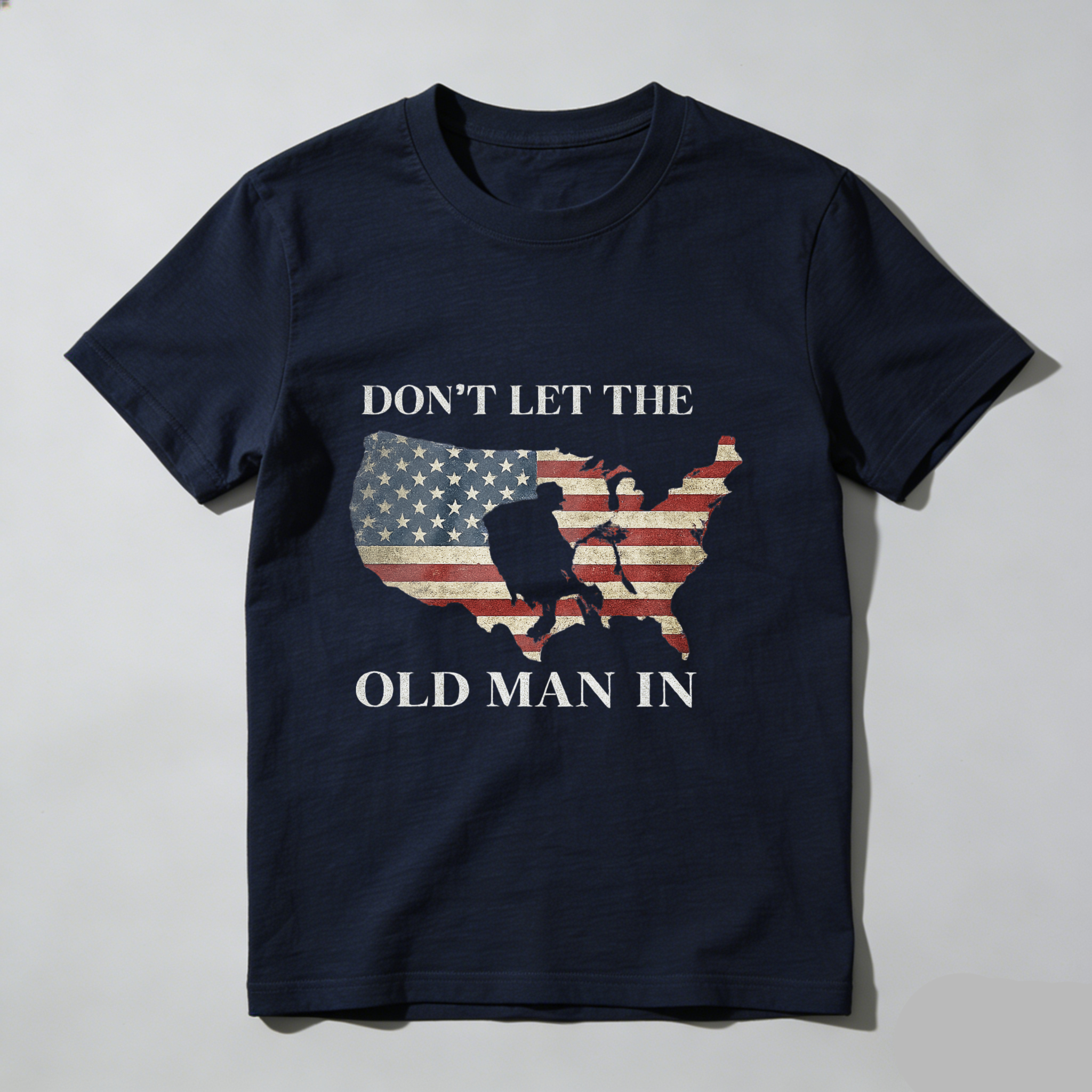 TEECURENT Dont Let The Old Man In Usa Map Flag T Shirt