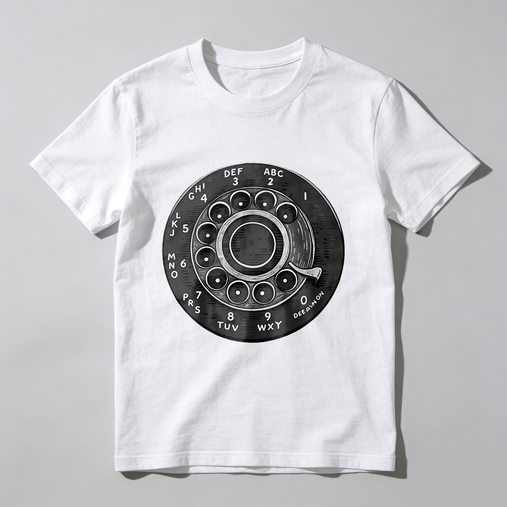 Retro Rotary Dial Phone T-Shirt Vintage Telephone Design Made In Usa Black Unisex Shirt