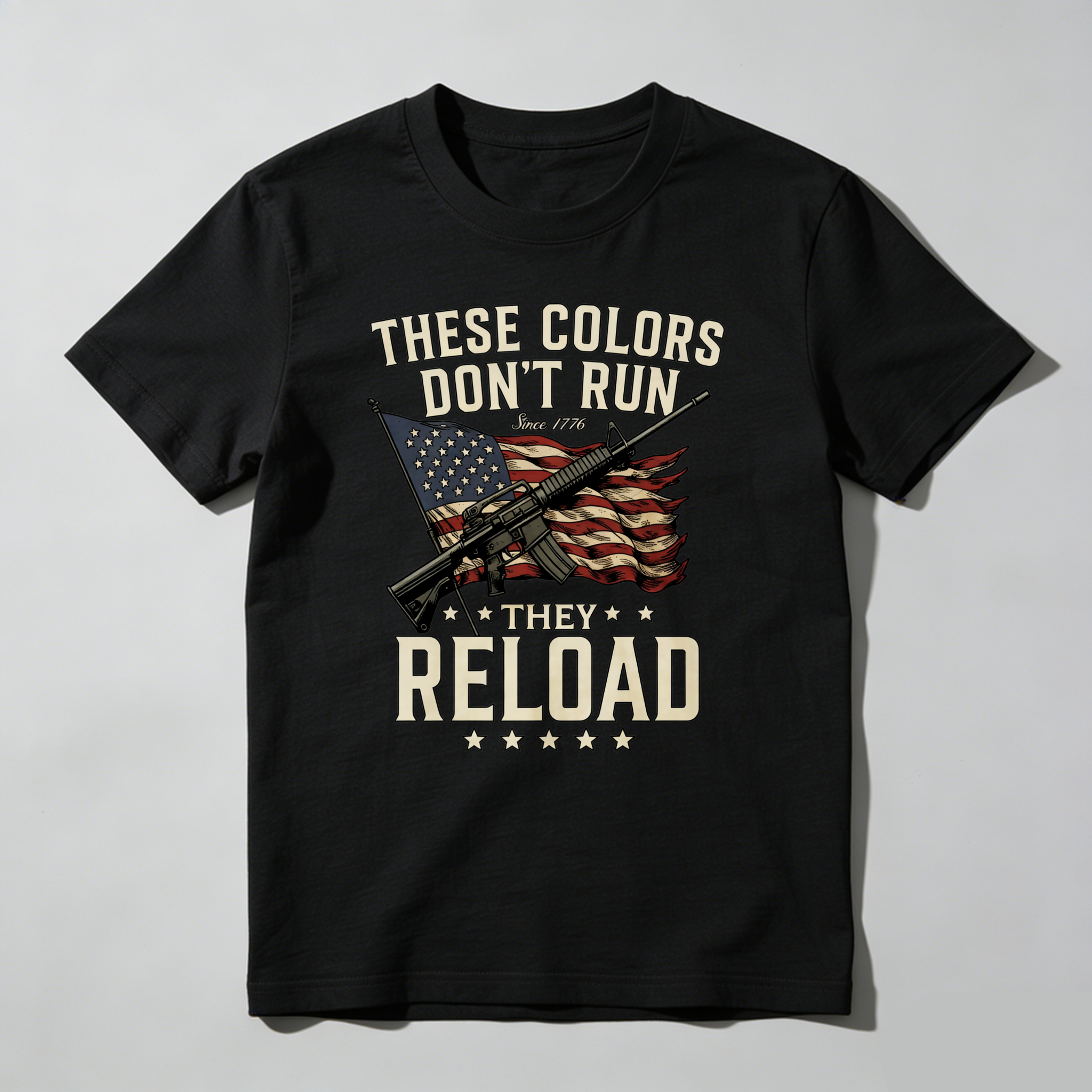 TEECURENT These Colors Don't Run They Reload Pure Cotton Short Sleeve T Shirt-TeeCurent