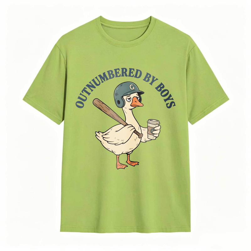 Comfort Colors Outnumbered By Boys Baseball Mom Goose Funny T-shirt