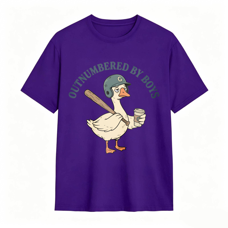 Comfort Colors Outnumbered By Boys Baseball Mom Goose Funny T-shirt