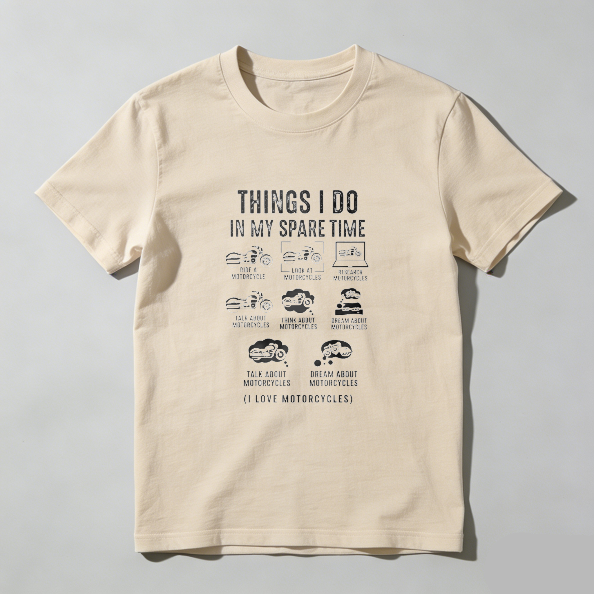 Things I Do In My Spare Time Motorcycle Lover T-Shirt For Men And Women Bike Enthusiast Gift Idea With Fun Motorbike Activities Design