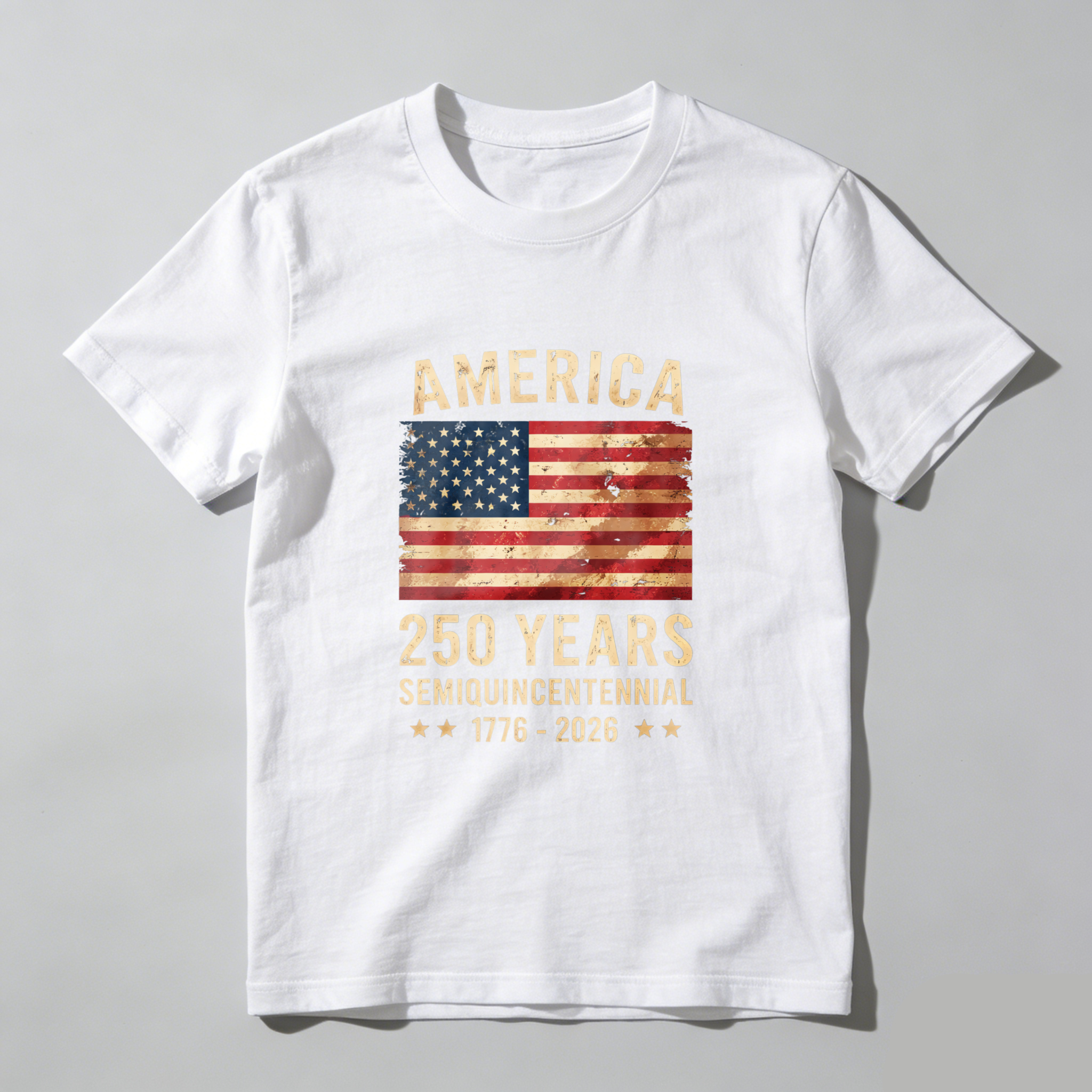 America 250 Years Semiquincentennial 1776 2026 Independence Day Patriotic Flag T-Shirt