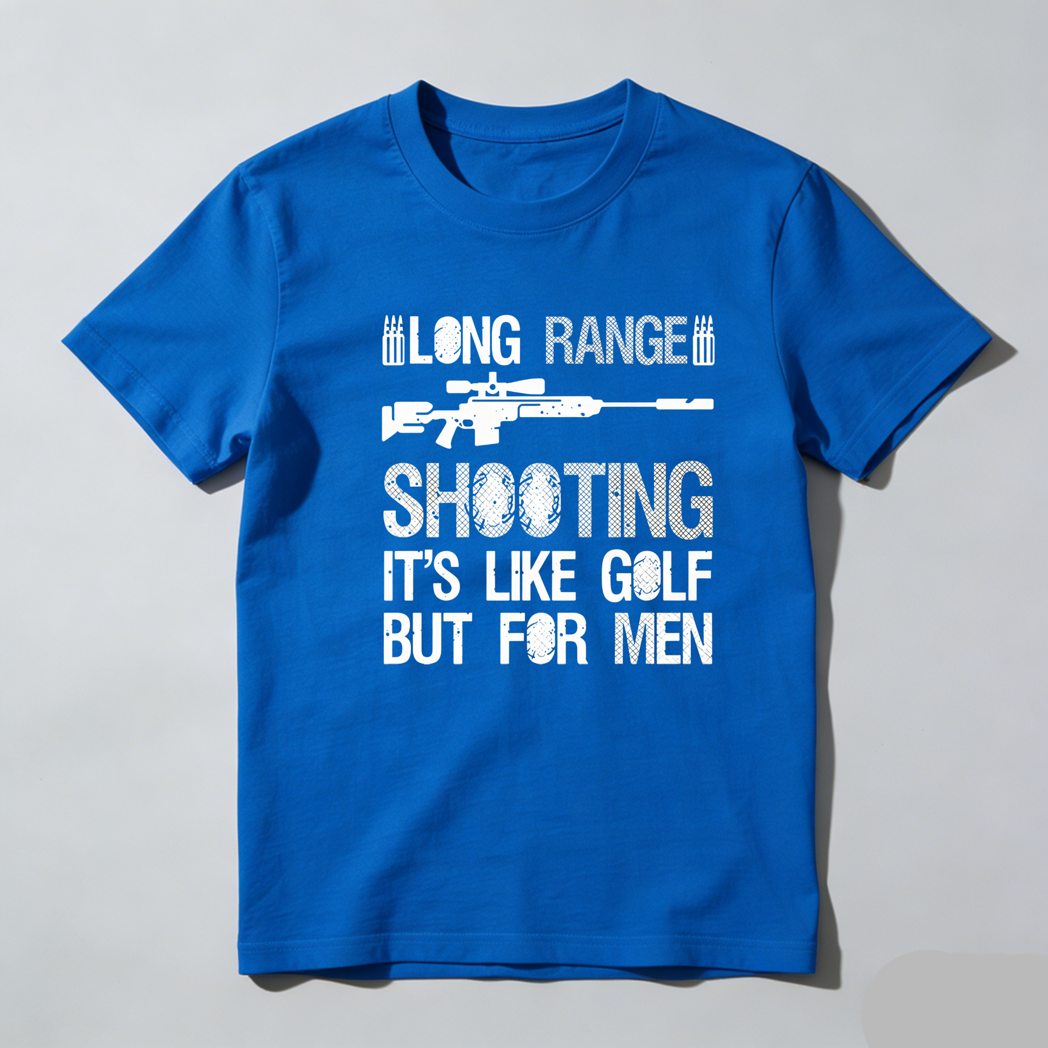 TEECURENT Long Range Shooting It's Like Golf But For Men Pure Cotton Short Sleeve T Shirt-TeeCurent