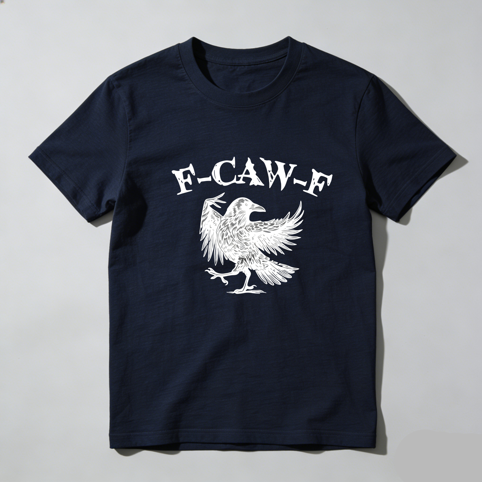 TEECURENT F Caw F Crow Graphic Pure Cotton Short Sleeve T Shirt-TeeCurent
