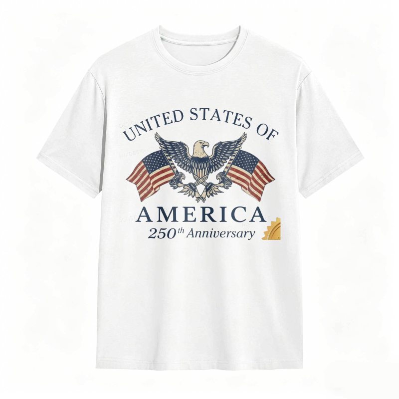 United States Of America 250th Anniversary Eagle And Flag Design T-shirt