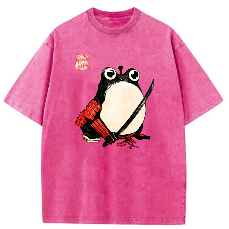 Frog Samurai With Sword And Red Armor tshirt 100% cotton