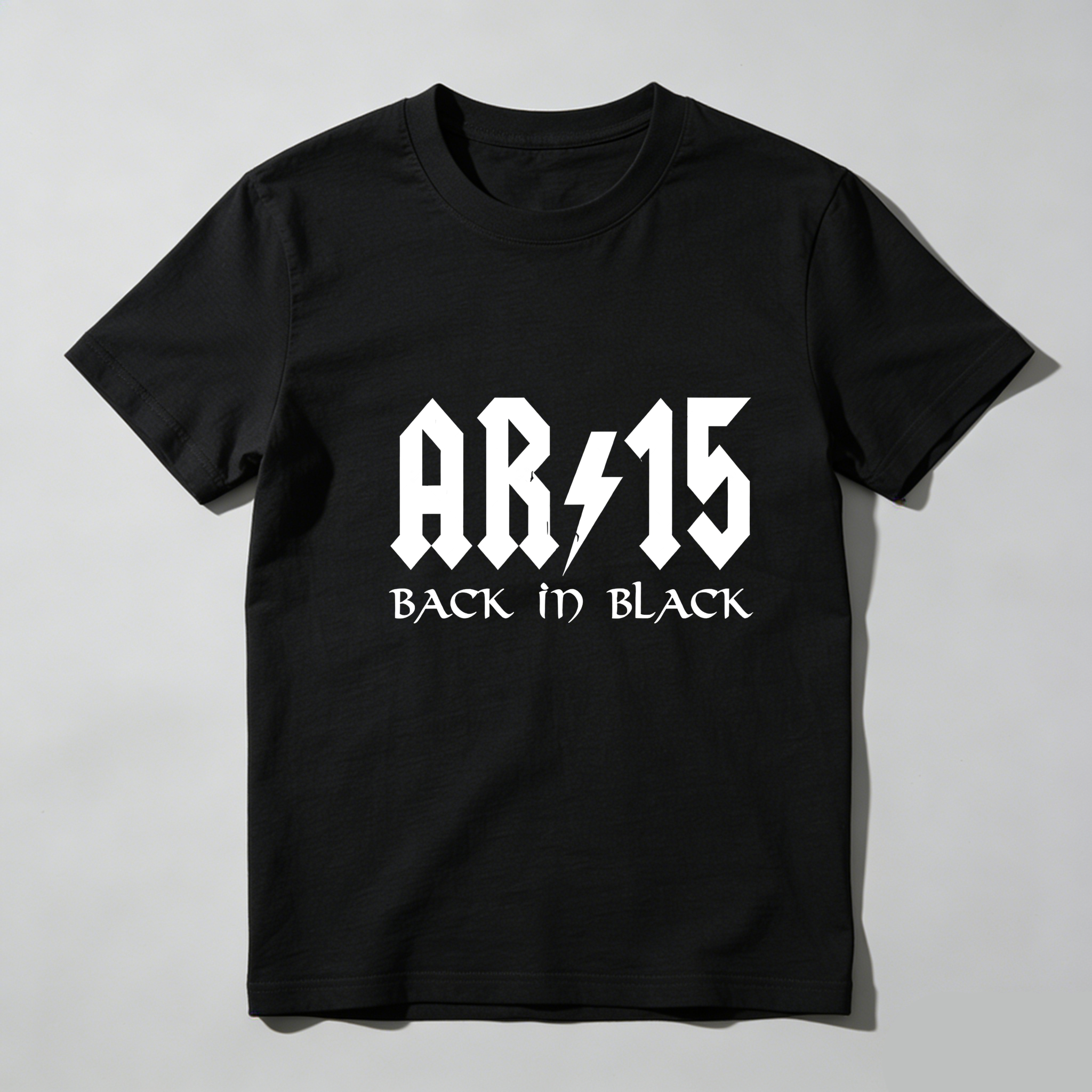 TEECURENT Ar15 Back In Black Pure Cotton Short Sleeve T Shirt-TeeCurent