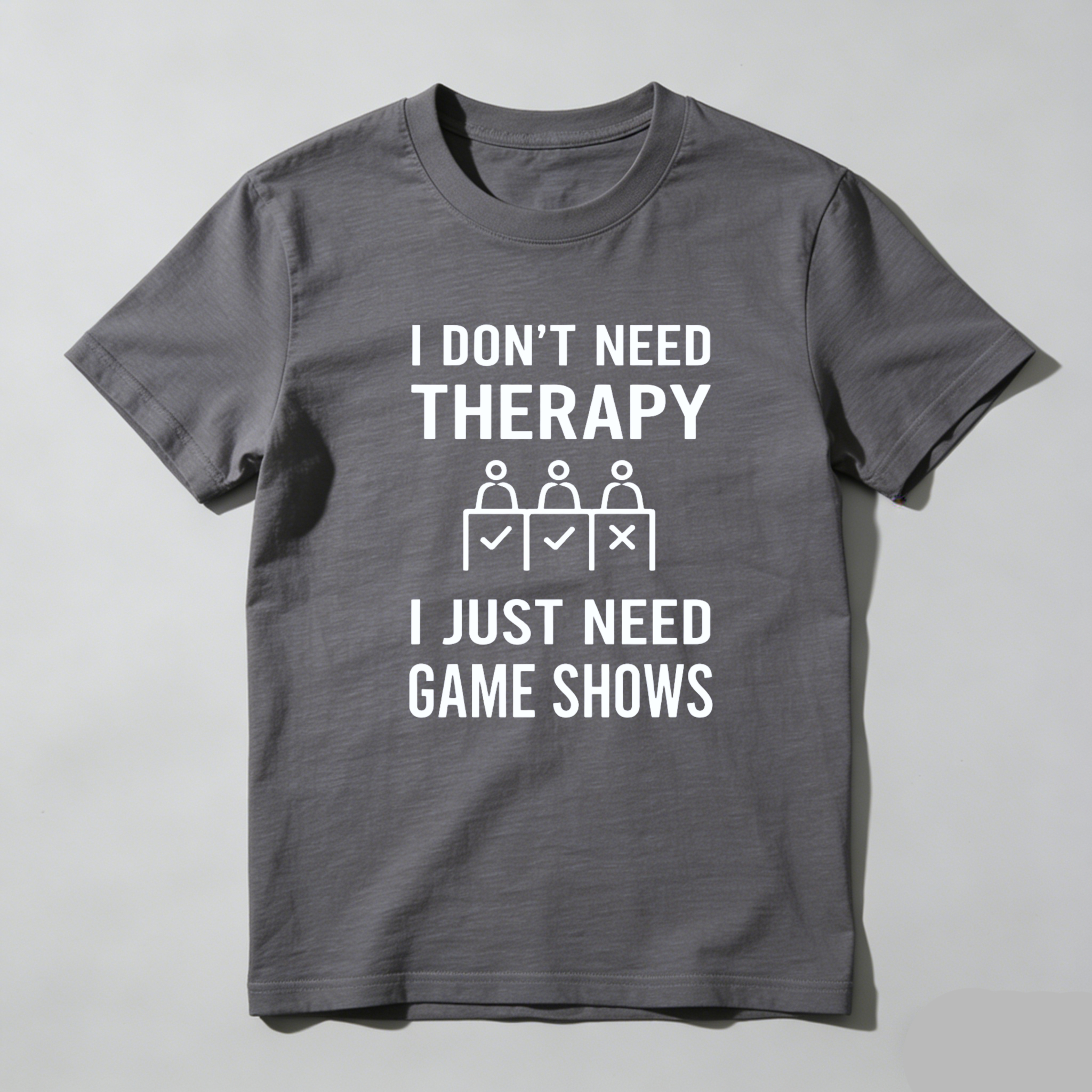 TEECURENT I Dont Need Therapy I Just Need Game Shows T Shirt Funny Humor For Game Show Fans And Contestants