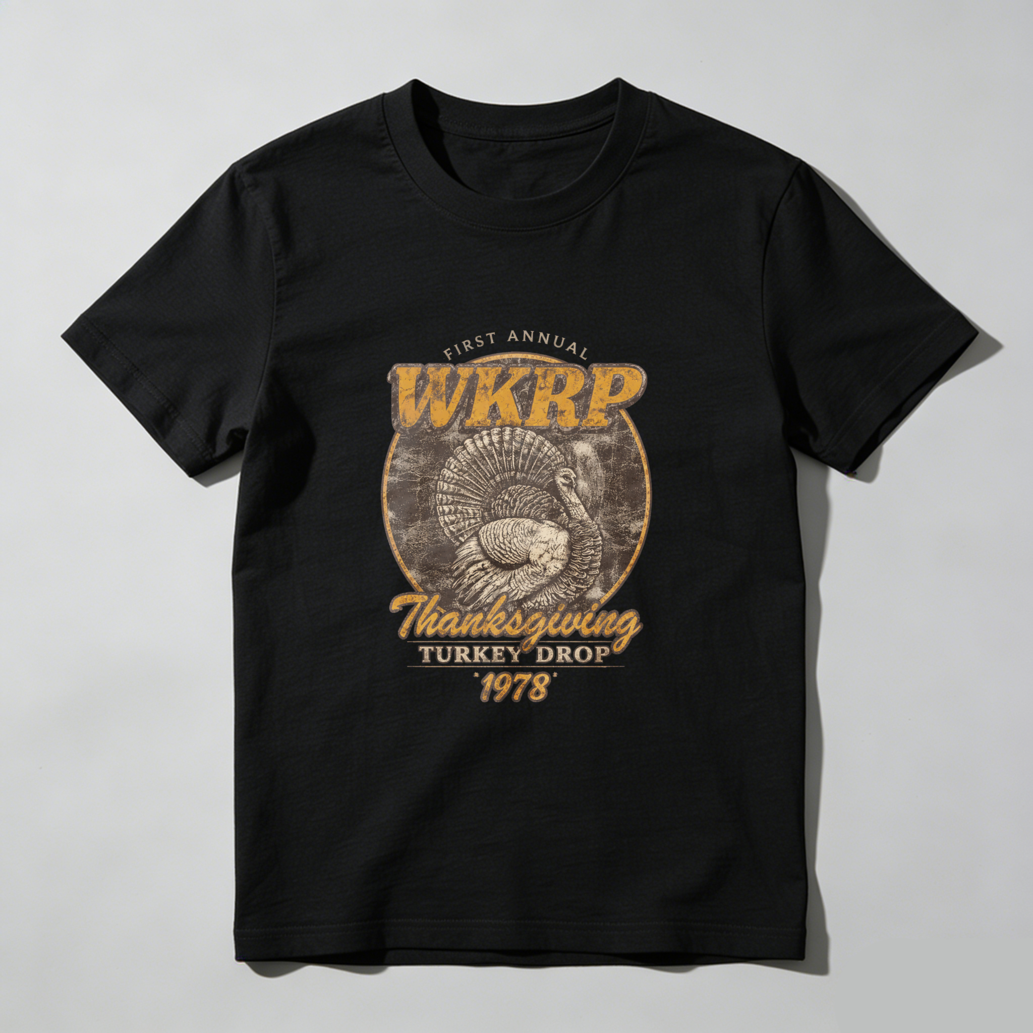 TEECURENT Wkrp First Annual Thanksgiving Turkey Drop 1978 T Shirt