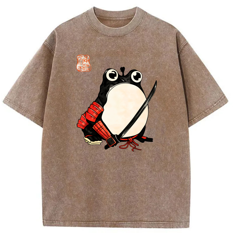 Frog Samurai With Sword And Red Armor tshirt 100% cotton