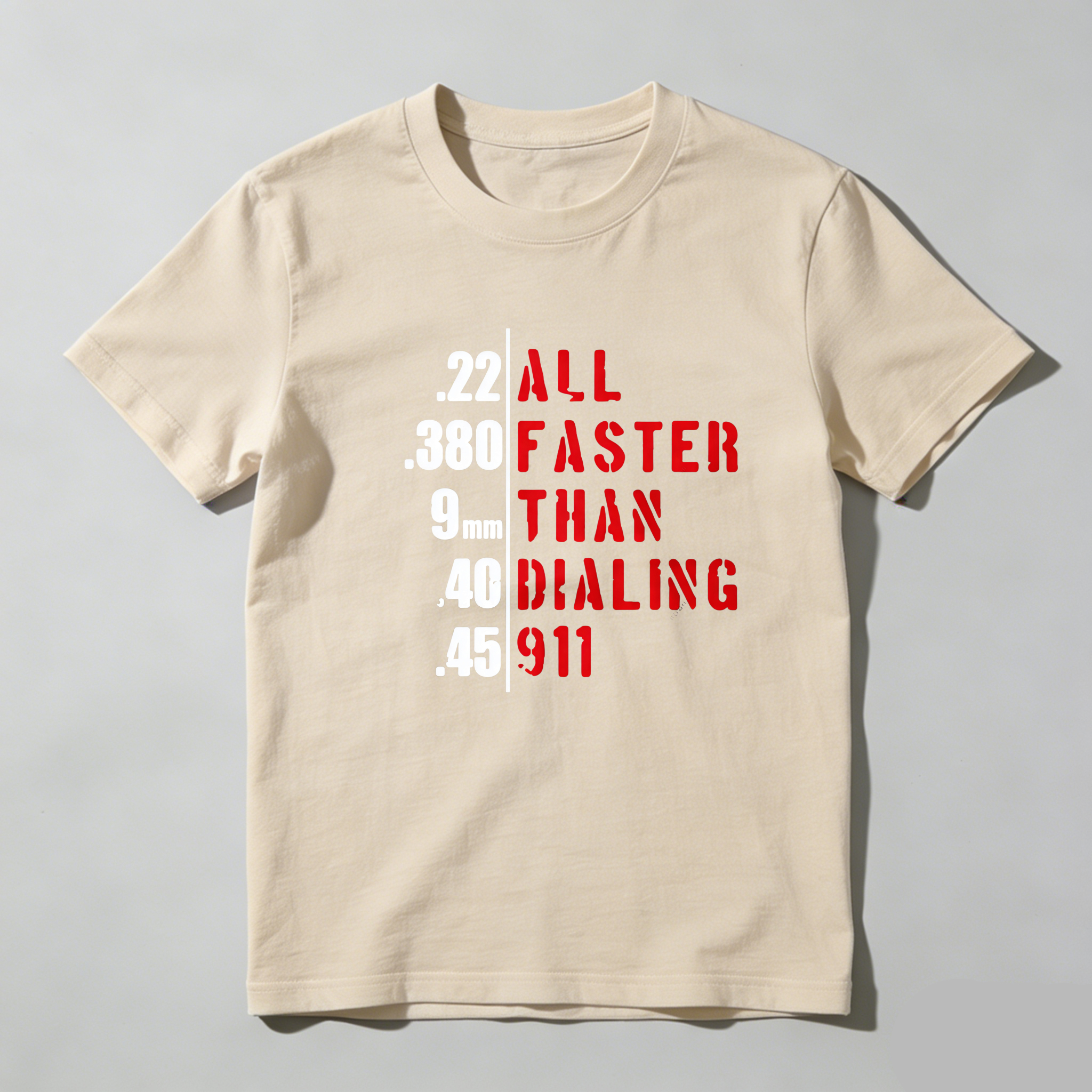TEECURENT All Faster Than Dialing 911 Pure Cotton Short Sleeve T Shirt-TeeCurent