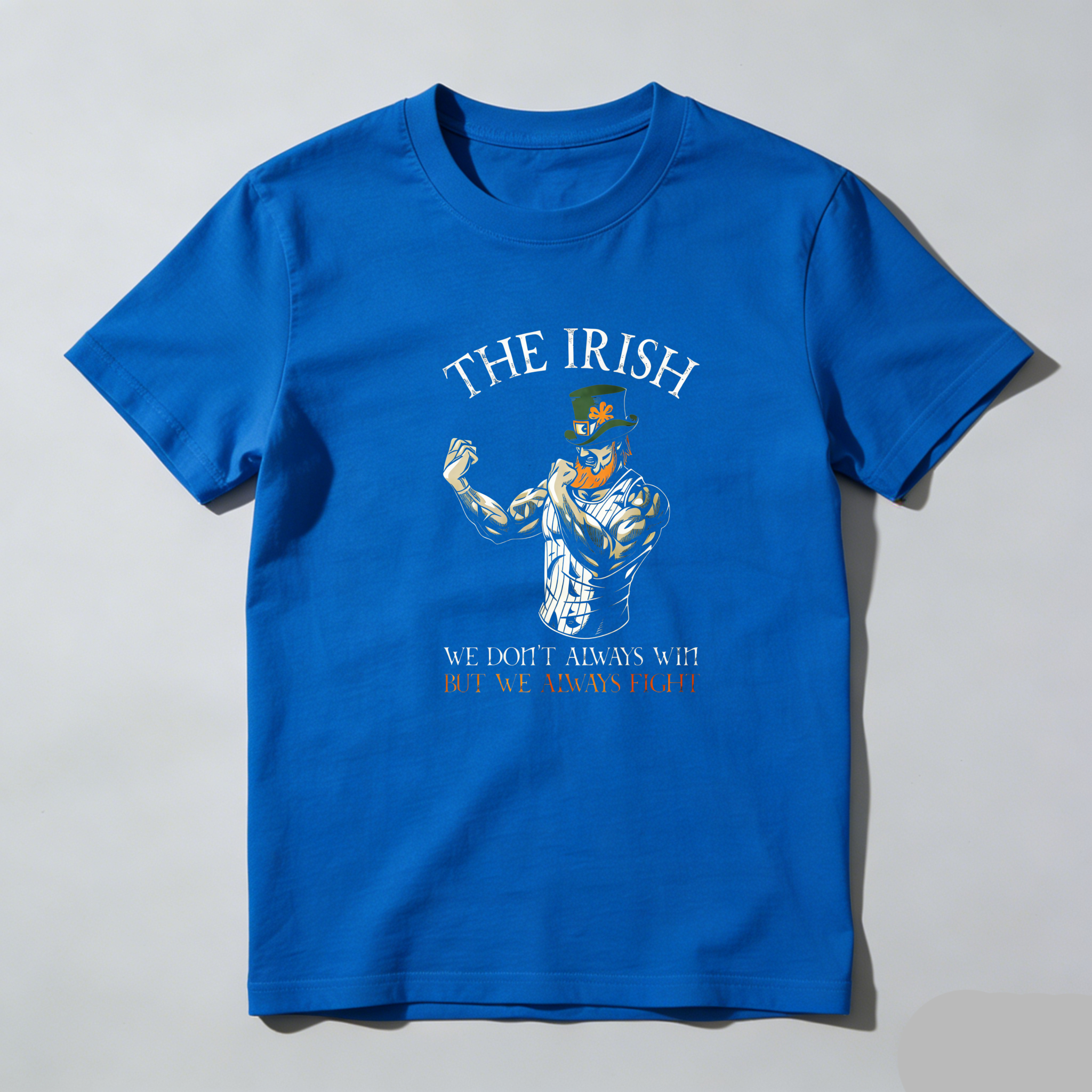 TEECURENT Irish Warrior Fighting Spirit Pure Cotton Short Sleeve T-Shirt-TeeCurent