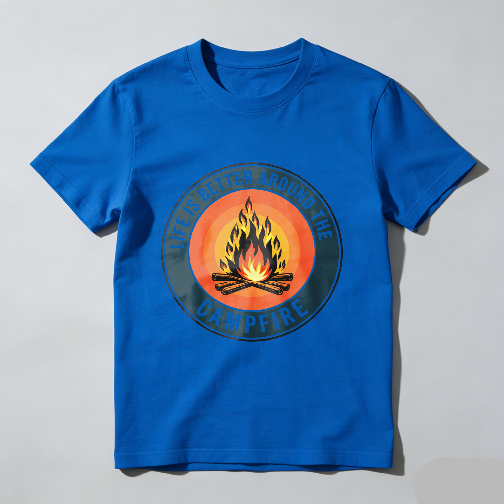 TEECURENT Life Is Better Around The Campfire Outdoor Camping T-Shirt Adventure Nature Flame Design Graphic Tee WOMEN