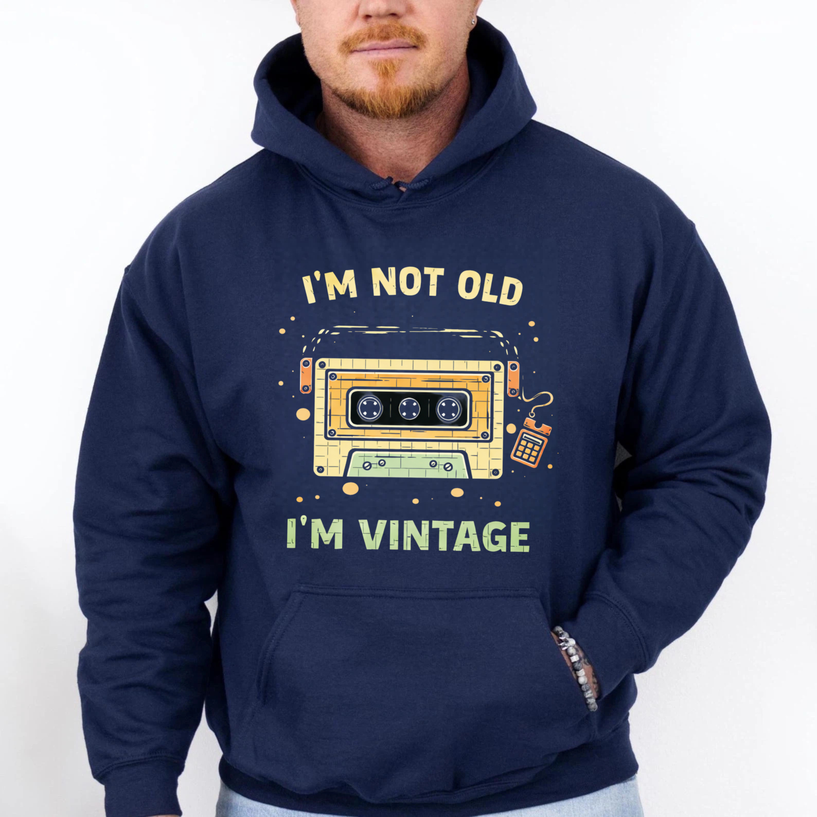 TEECURENT Gildan I M Not Old I M Vintage Cassette Tape Hoodie Retro Music Sweatshirt Unisex Pullover Casual Wear