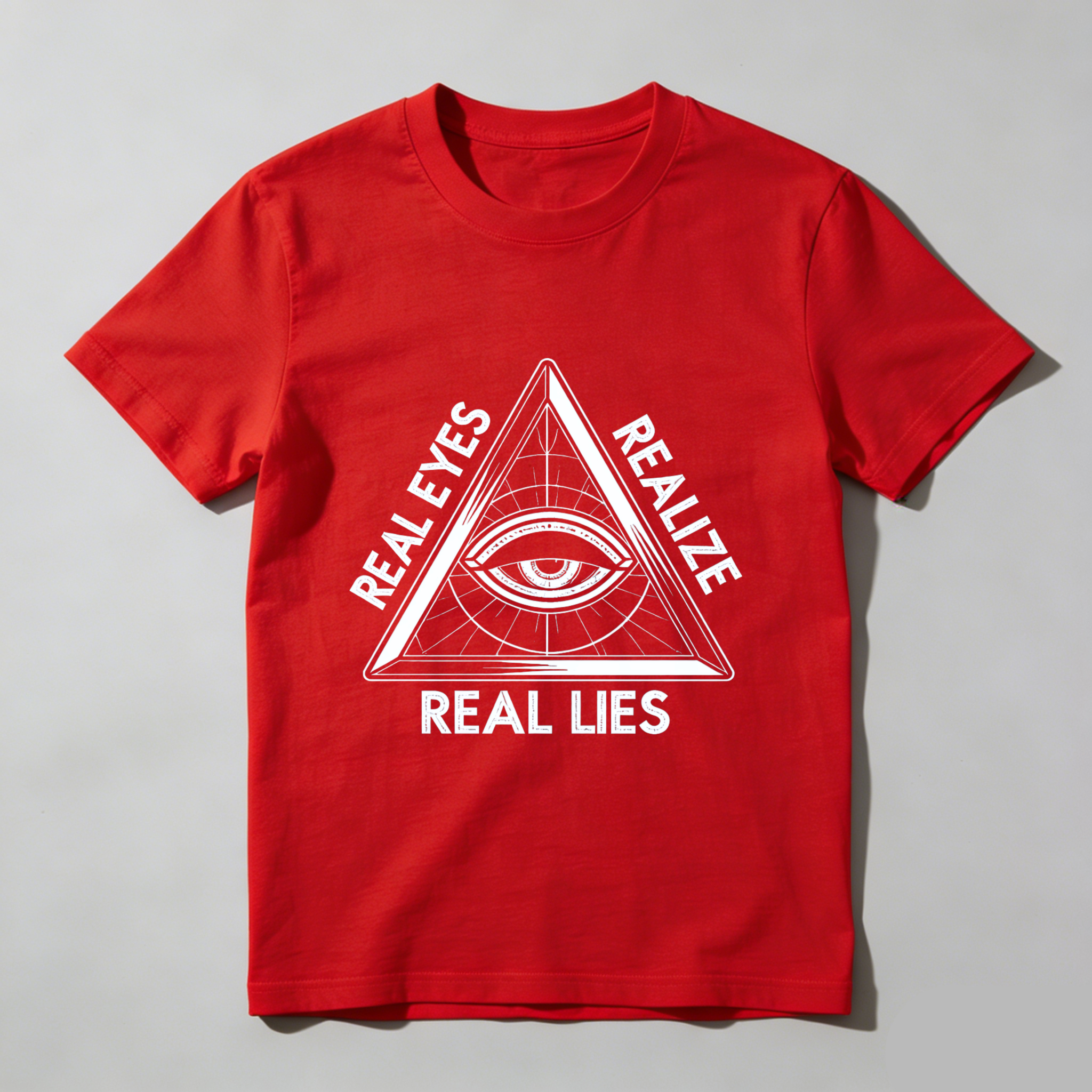 TEECURENT  Real Eyes Realize Real Lies Pyramid Eye Symbol(3) TEECURENT