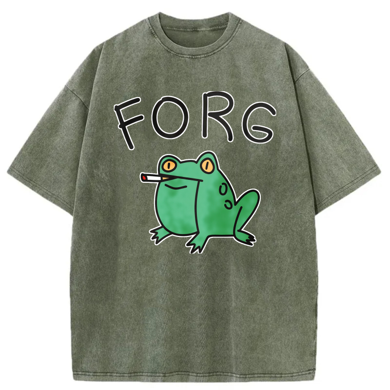 Frog Smoking Cigarette With Text Above tshirt 100% cotton