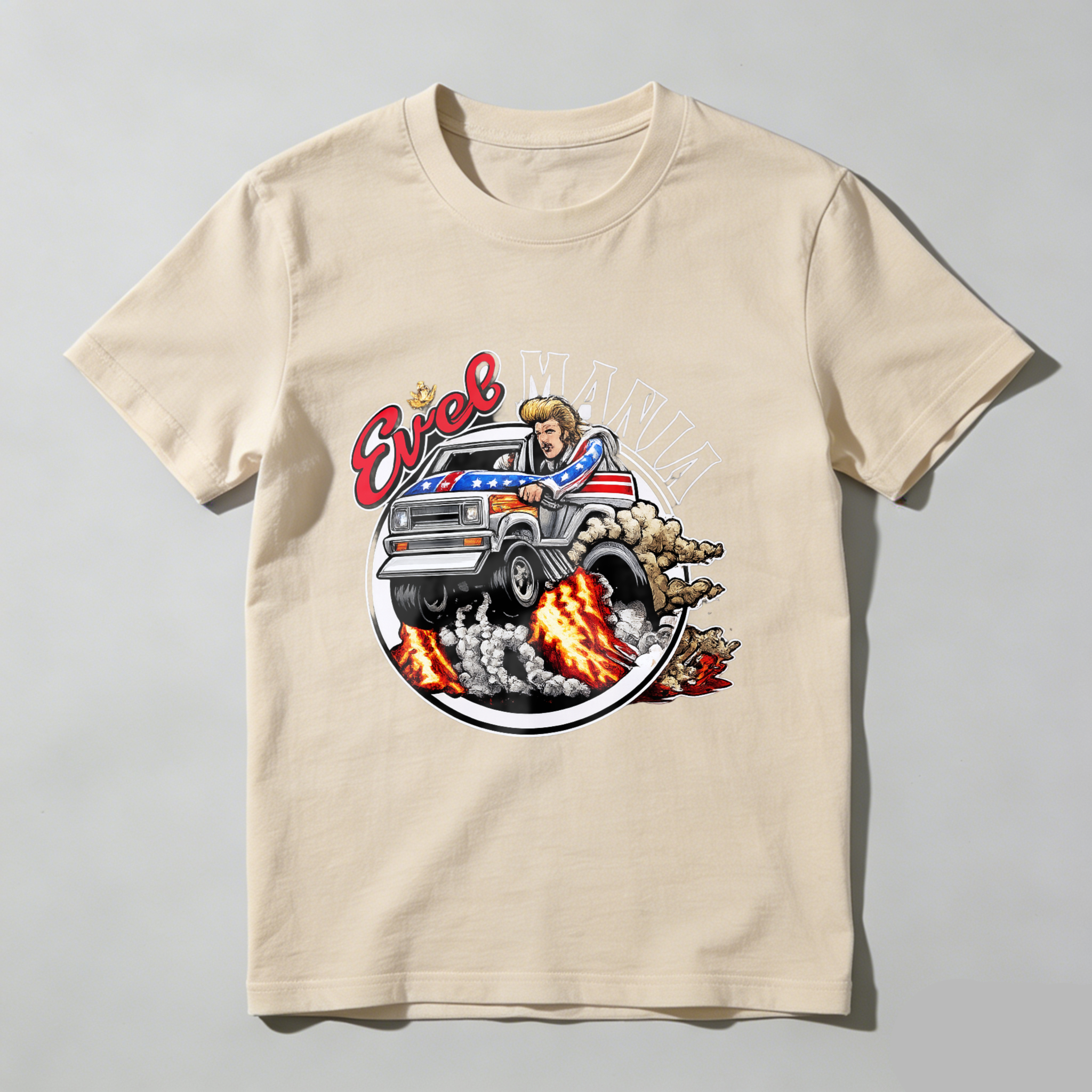Eric Mania American Flag Truck Graphic T-Shirt Made In Usa
