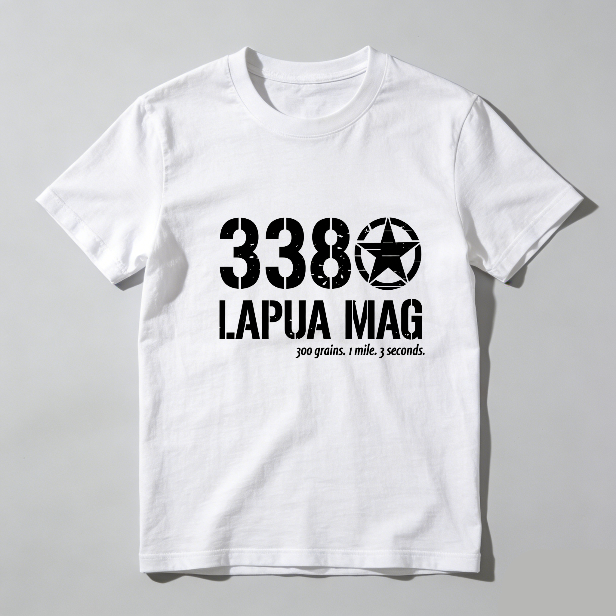 TEECURENT 338 Lapua Mag 300 Grains 1 Mile 3 Seconds Pure Cotton Short Sleeve T Shirt-TeeCurent