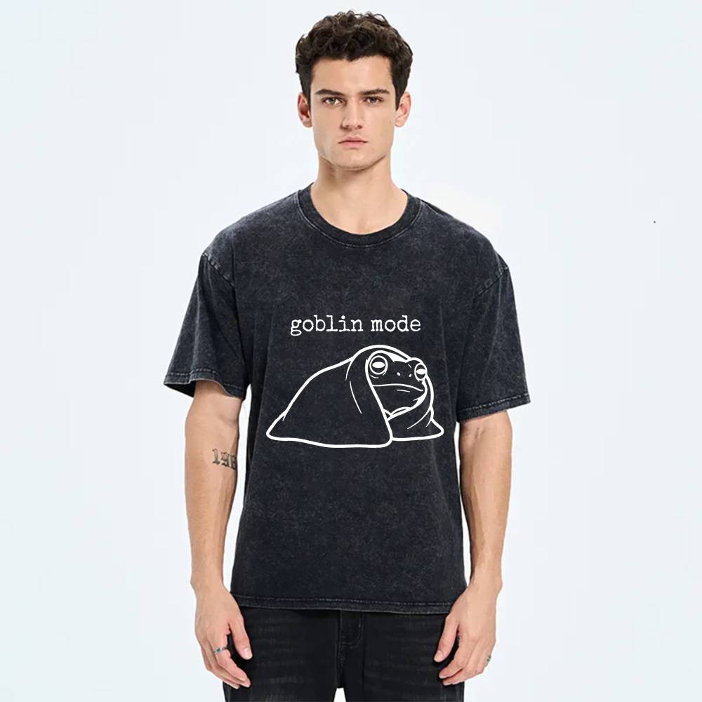 Goblin Mode Frog Outline Print tshirt 100% cotton
