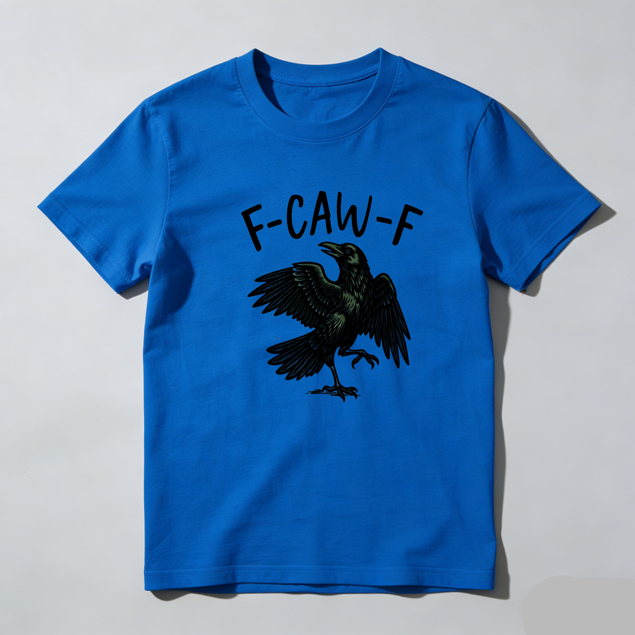 TEECURENT F Caw F Bird Graphic Pure Cotton Short Sleeve T Shirt-TeeCurent