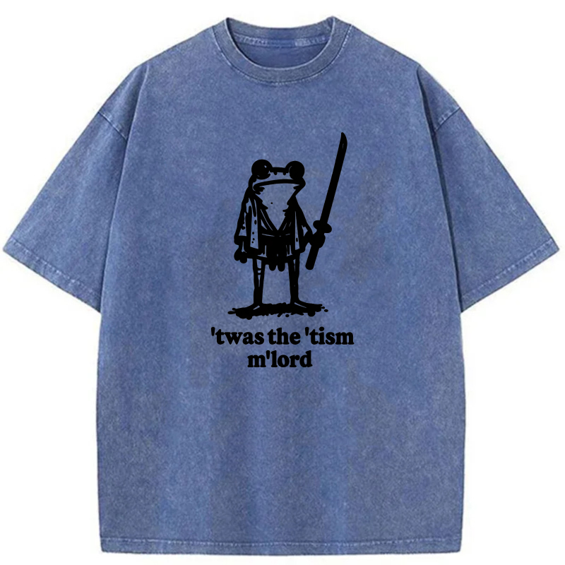 Frog With Sword And Text Print tshirt 100% cotton