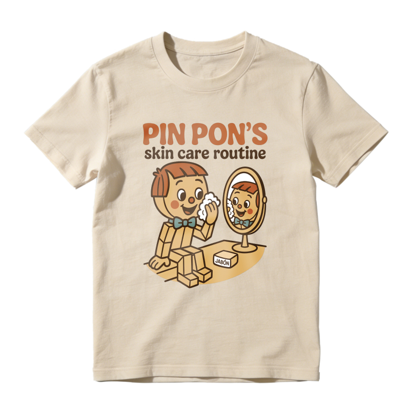 Pin Pons Skin Care Routine Cartoon Character Unisex Classic T-shirt