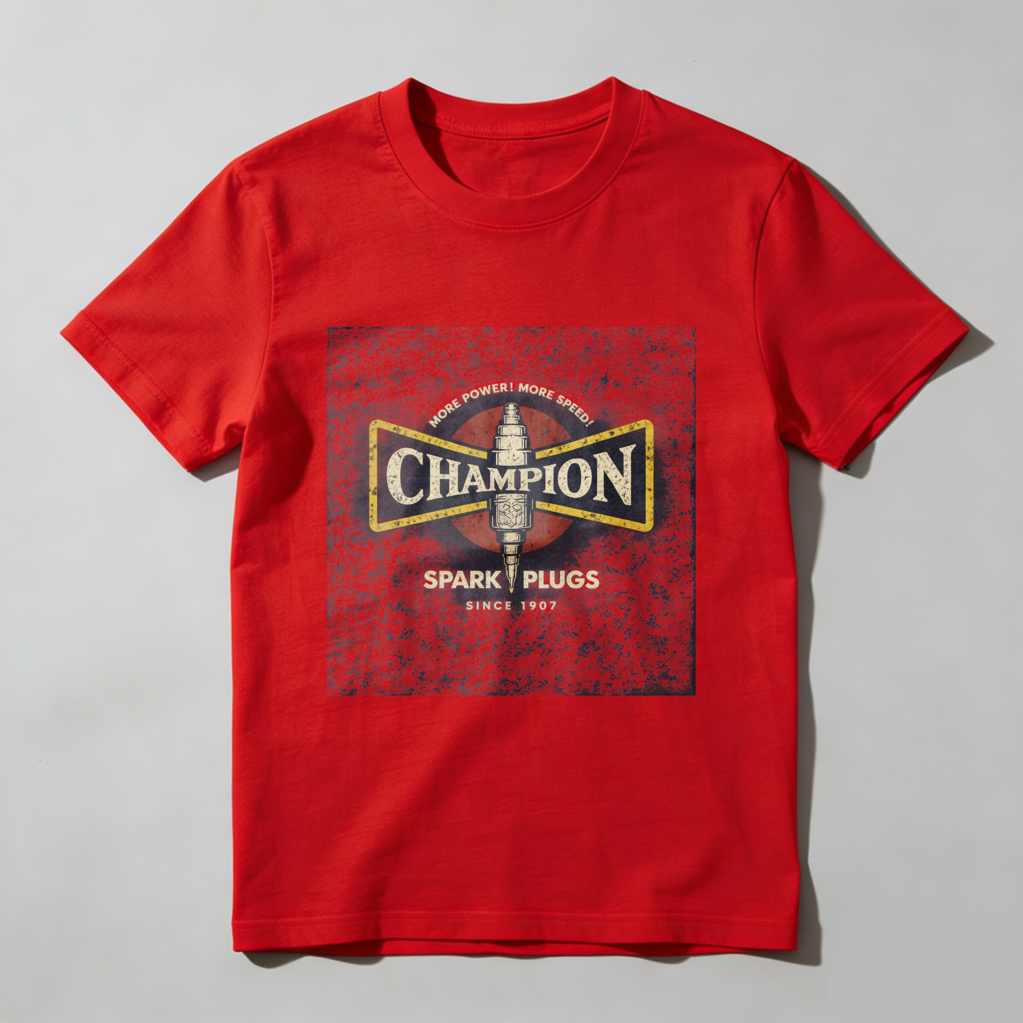 Champion Spark Plugs Vintage Logo T-Shirt Classic Black Men's Casual Wear Automotive Enthusiast Gift