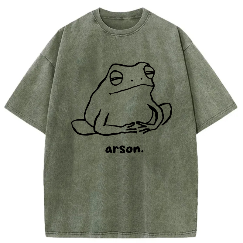 Frog Outline With Arson Text Below tshirt 100% cotton