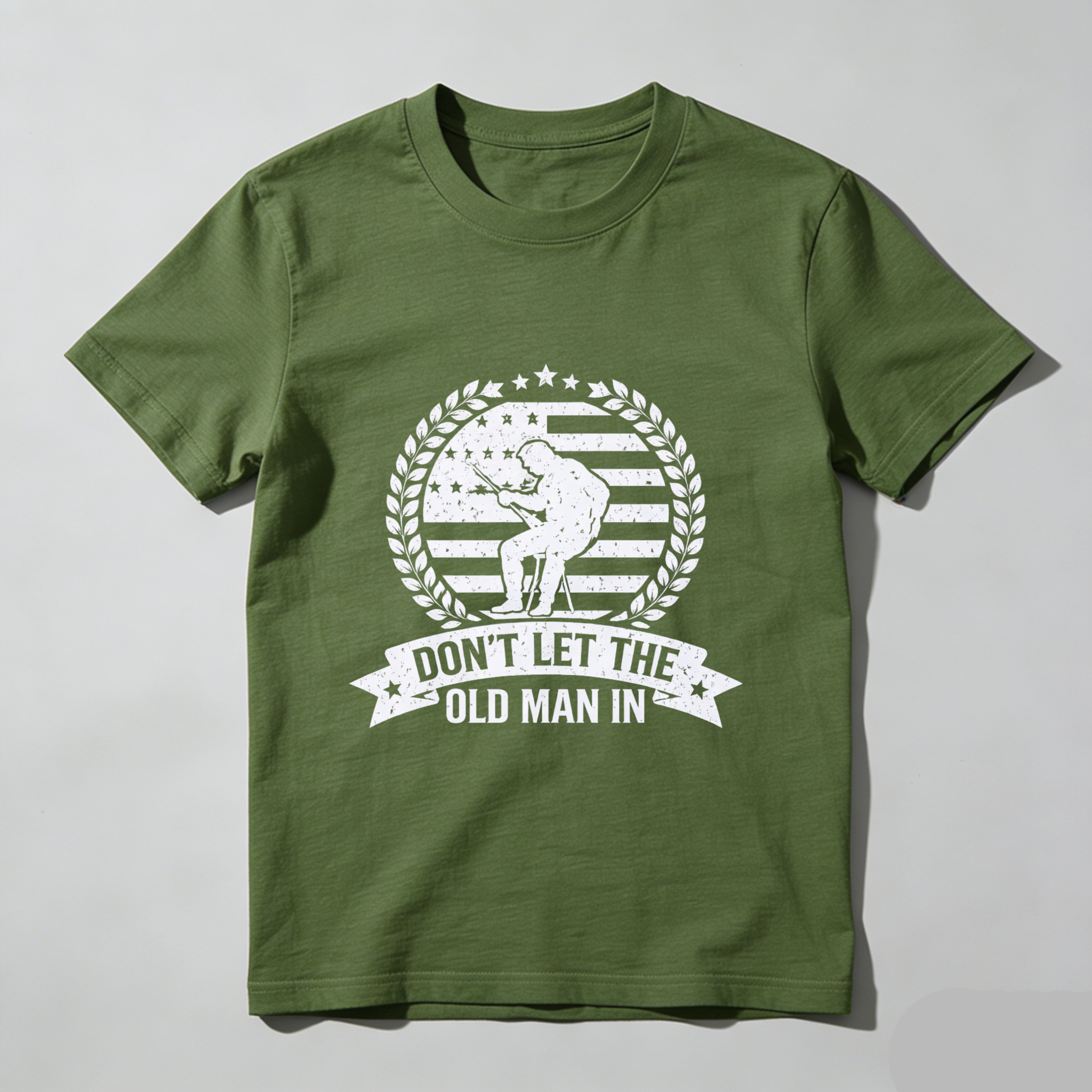 TEECURENT Don't Let The Old Man In T-Shirt Gym Motivation Fitness Shirt Workout Apparel For Men And Women