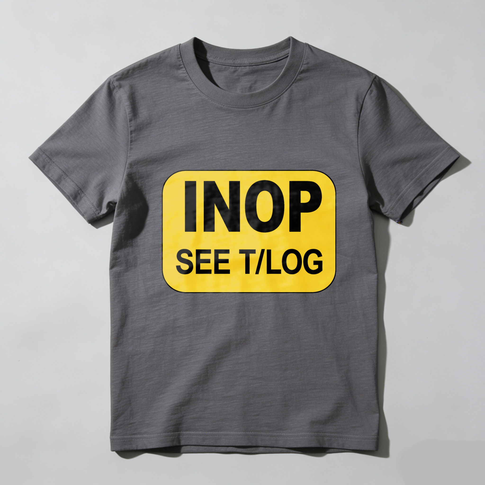 Inop See T Log Aviation Warning Sign T Shirt Black Men Women Unisex Crewneck Shirt